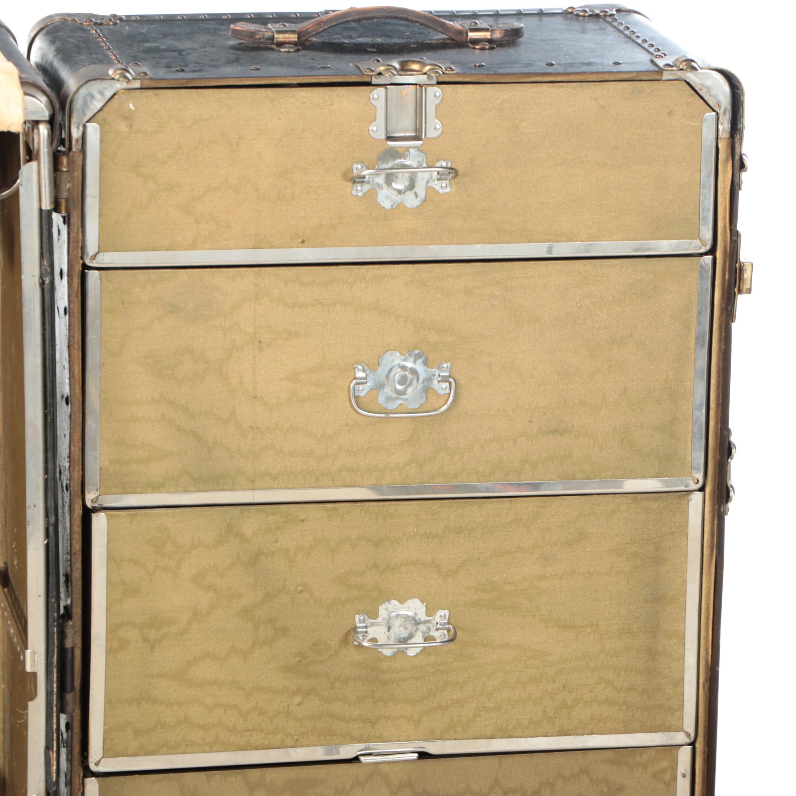 Antique Hartmann Trunk Company Gibraltarized Steamer Trunk