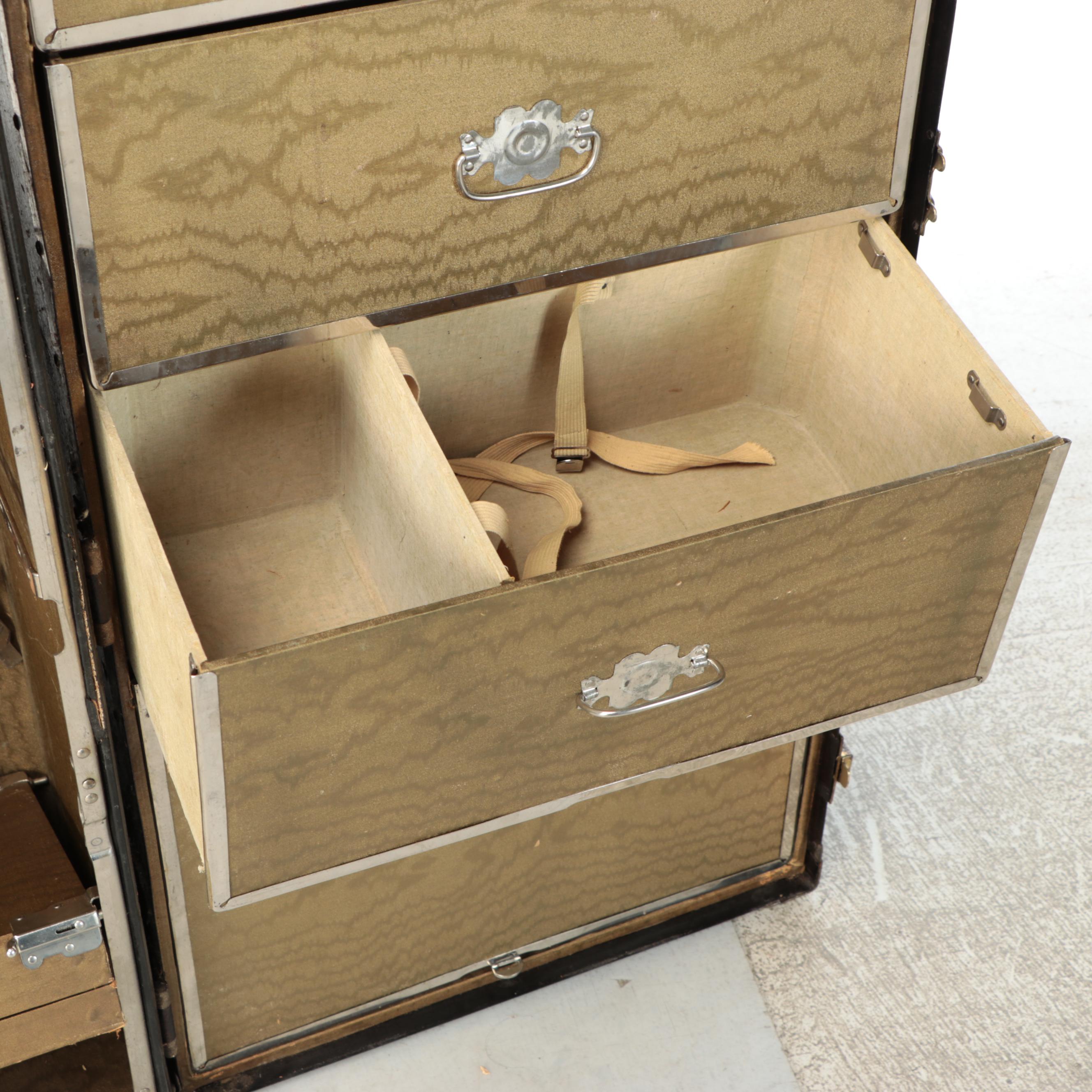 Antique Hartmann Trunk Company Gibraltarized Steamer Trunk