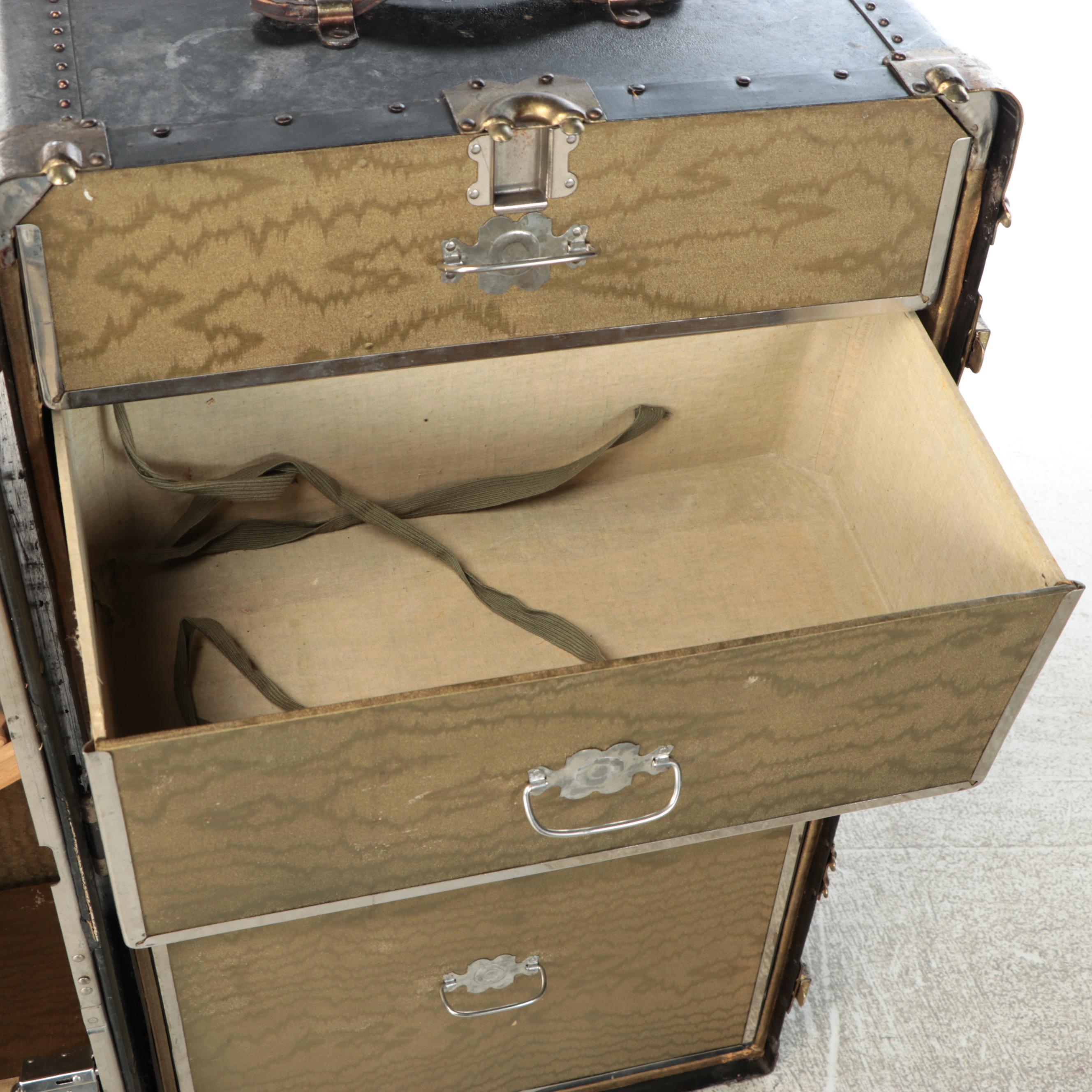 Antique Hartmann Trunk Company Gibraltarized Steamer Trunk