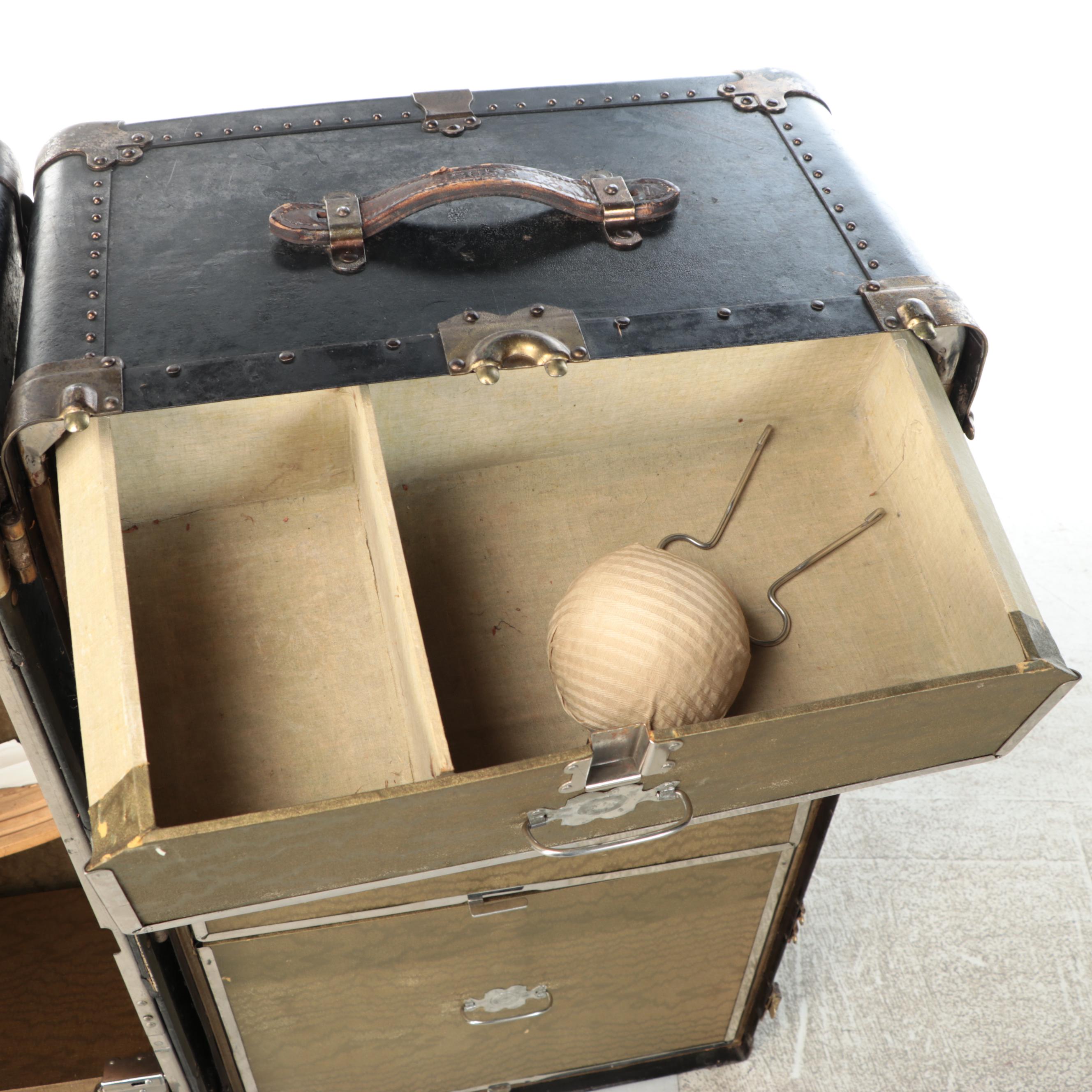 Antique Hartmann Trunk Company Gibraltarized Steamer Trunk