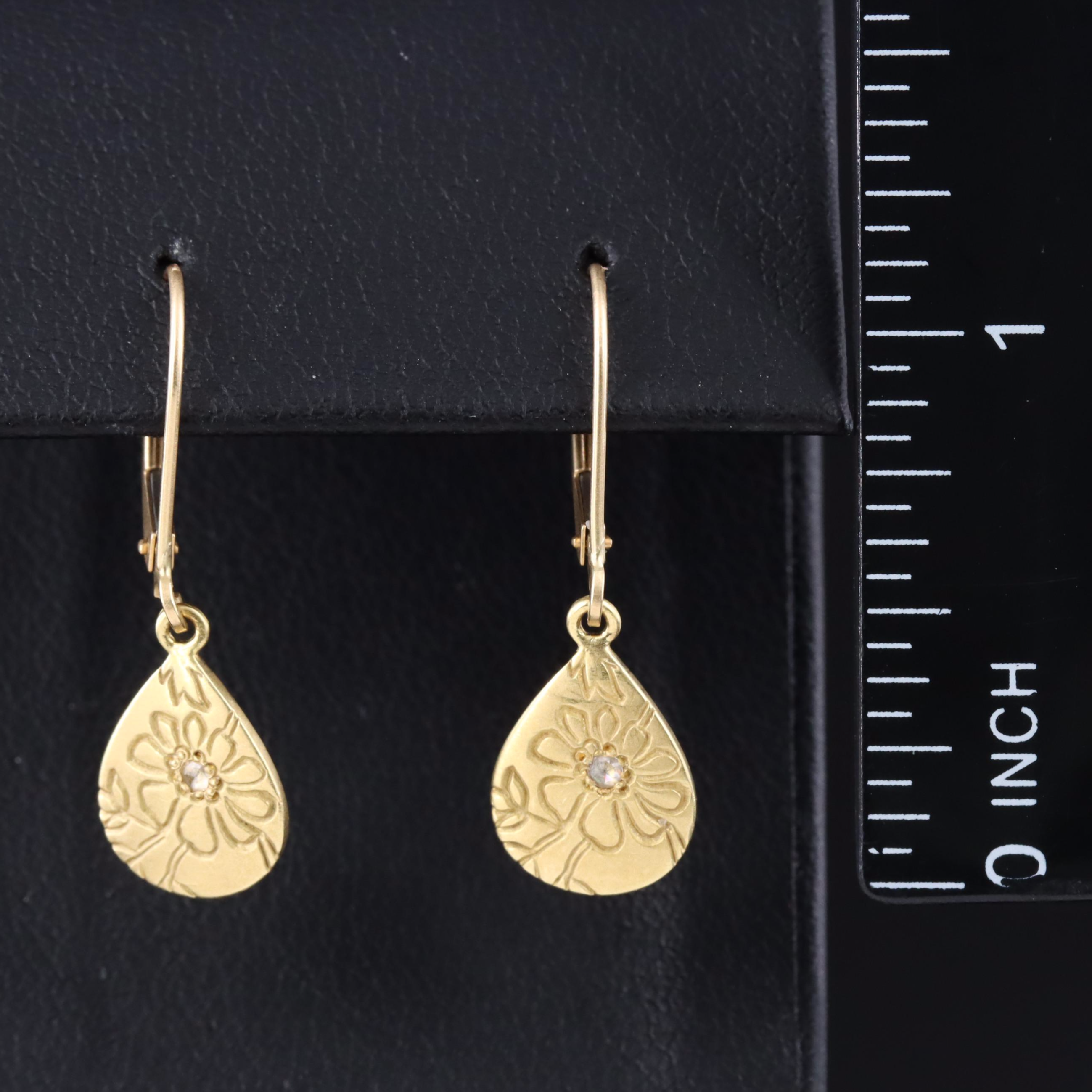 Me & Ro 18K 0.02 CTW Diamond Drop Earrings