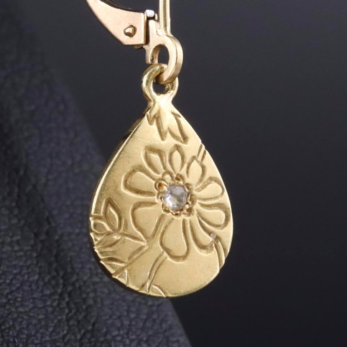 Me & Ro 18K 0.02 CTW Diamond Drop Earrings