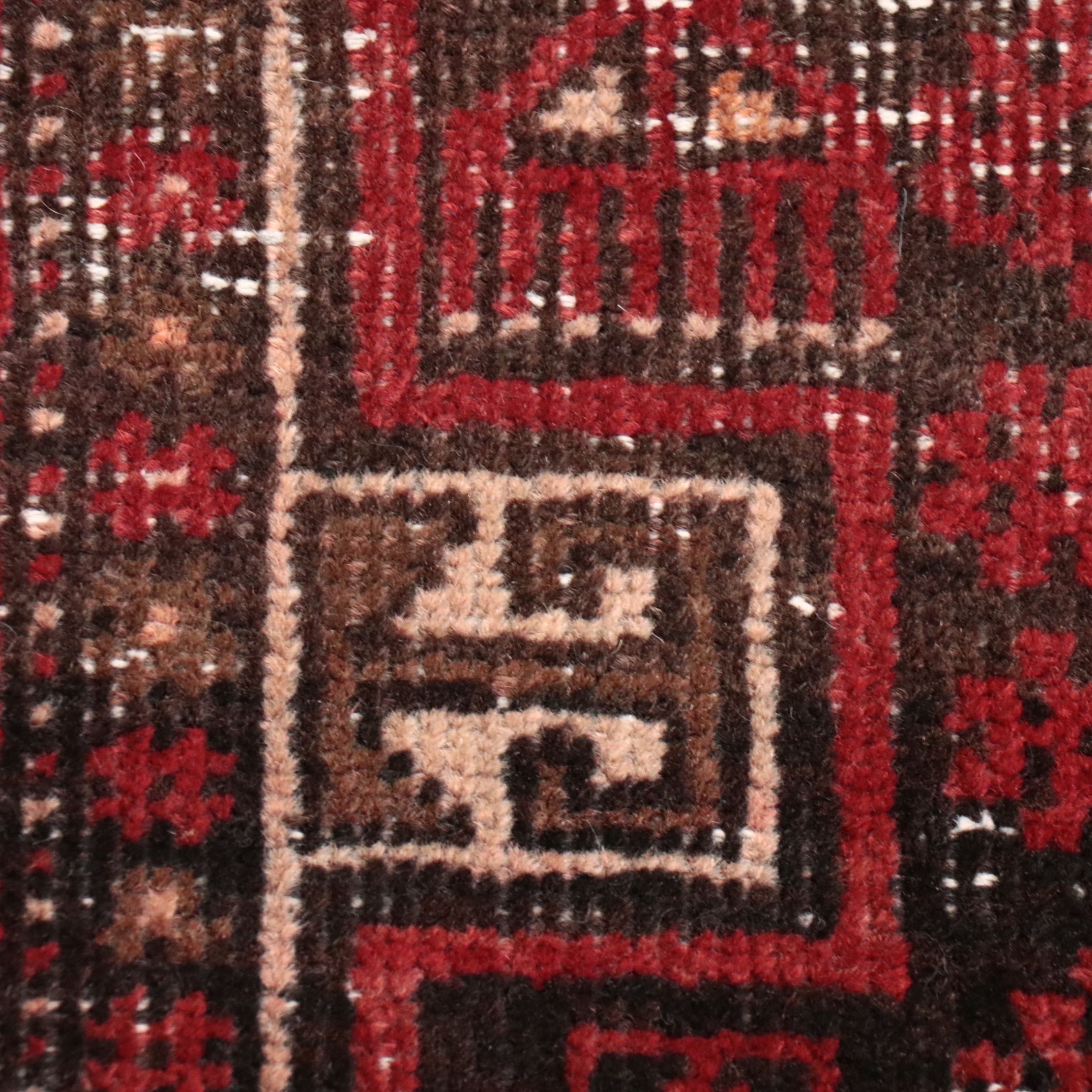 3' x 6'2 Hand-Knotted Afghan Baluch Area Rug