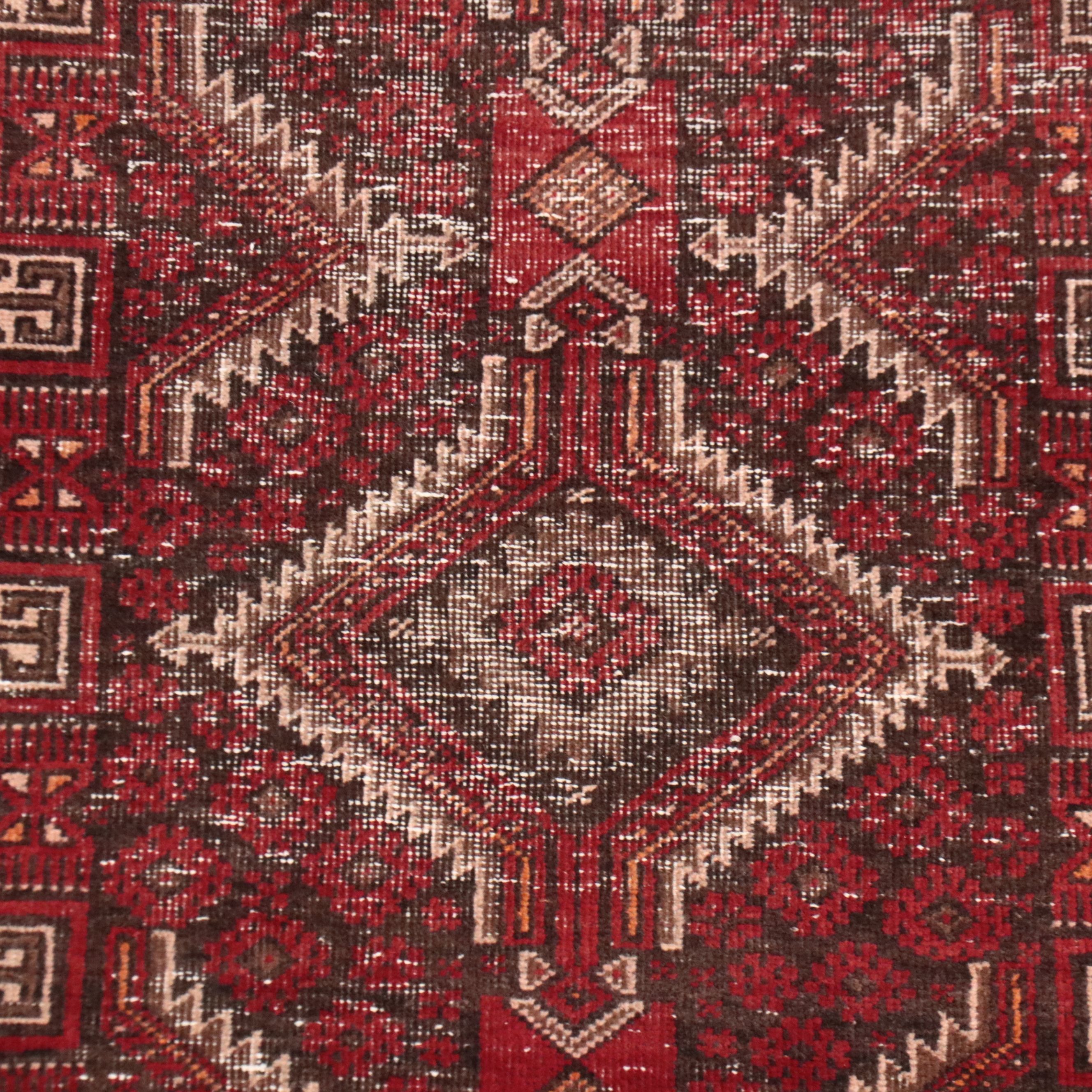 3' x 6'2 Hand-Knotted Afghan Baluch Area Rug
