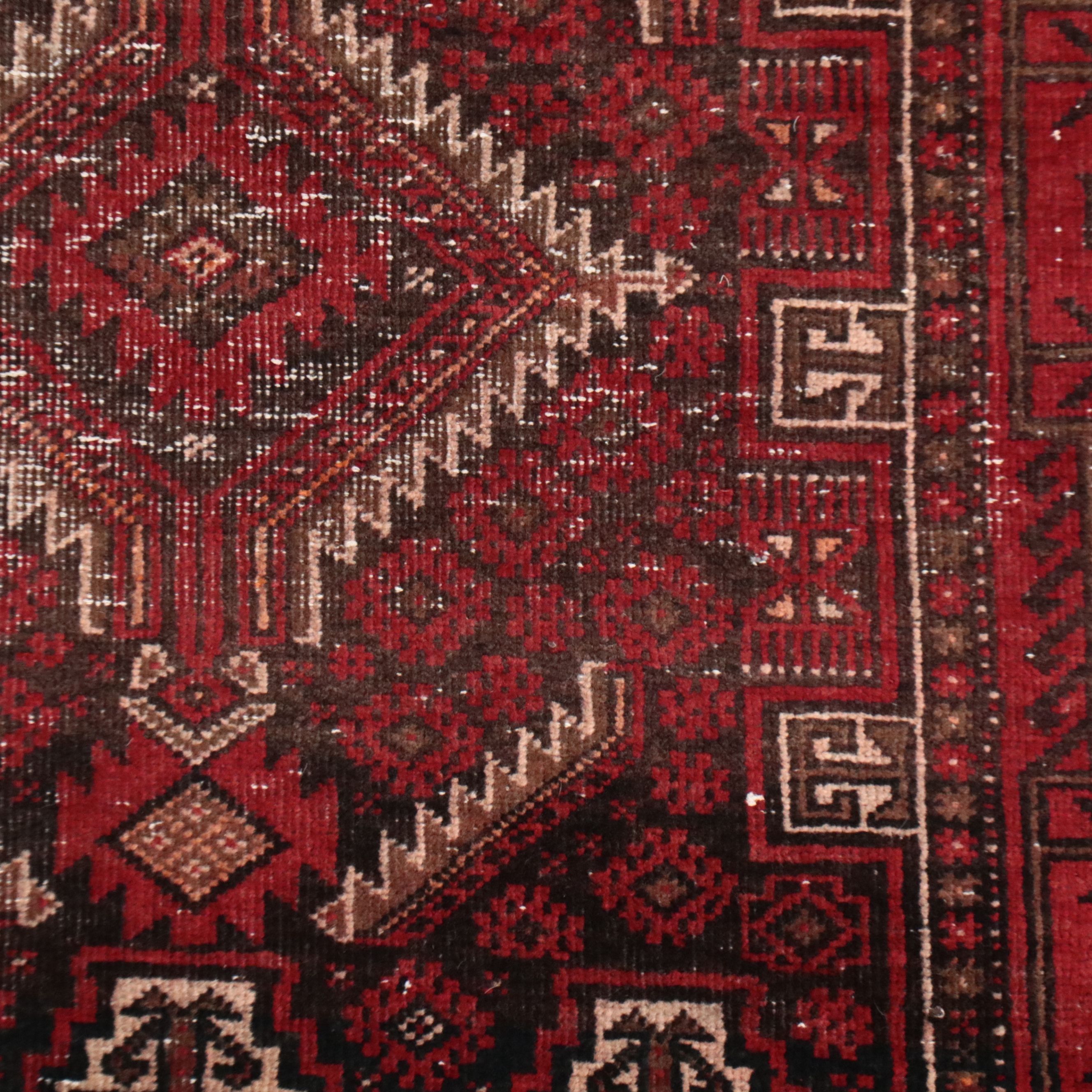 3' x 6'2 Hand-Knotted Afghan Baluch Area Rug