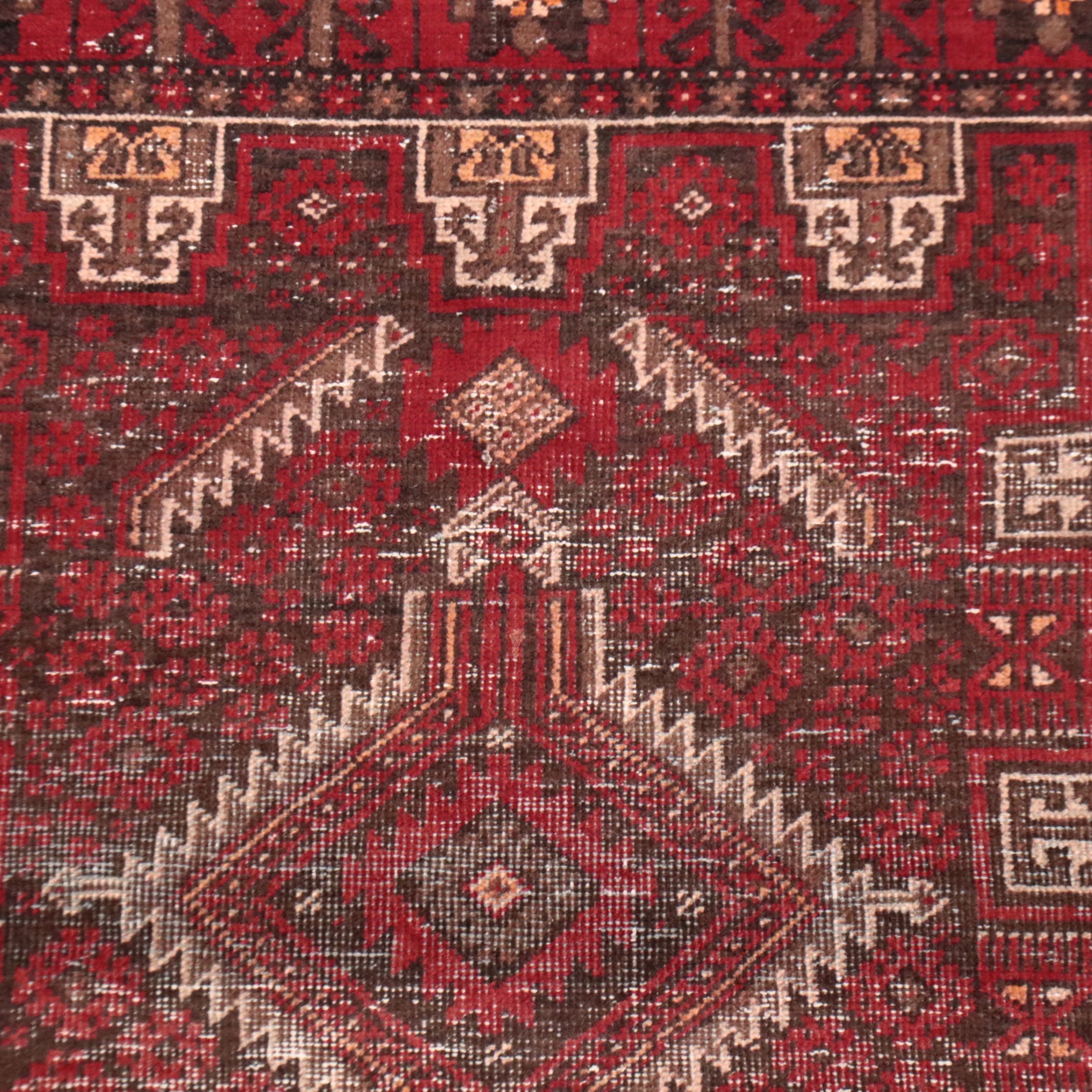 3' x 6'2 Hand-Knotted Afghan Baluch Area Rug