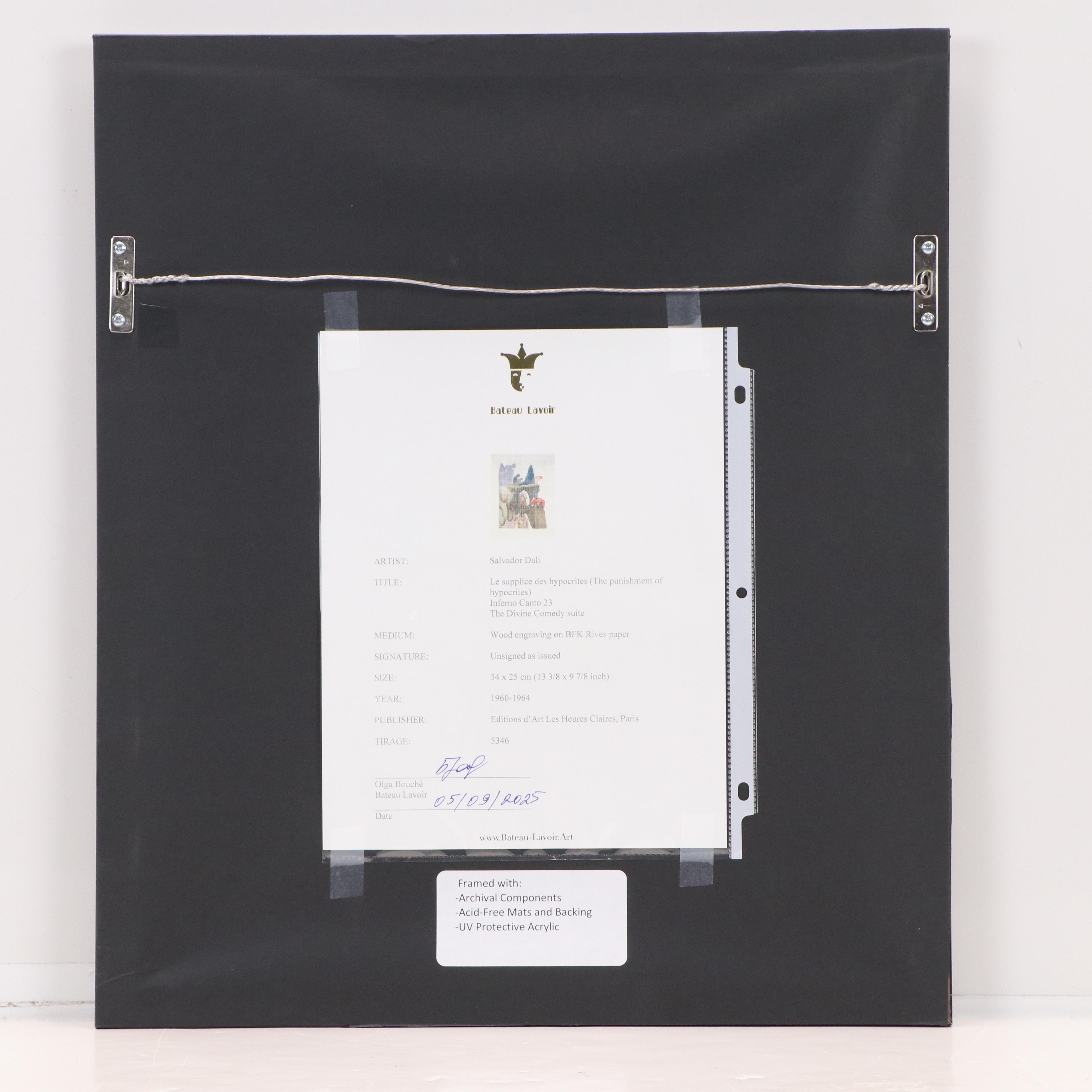 Salvador Dalí Wood Engraving "Le Supplice des Hypocrites," 1960-64