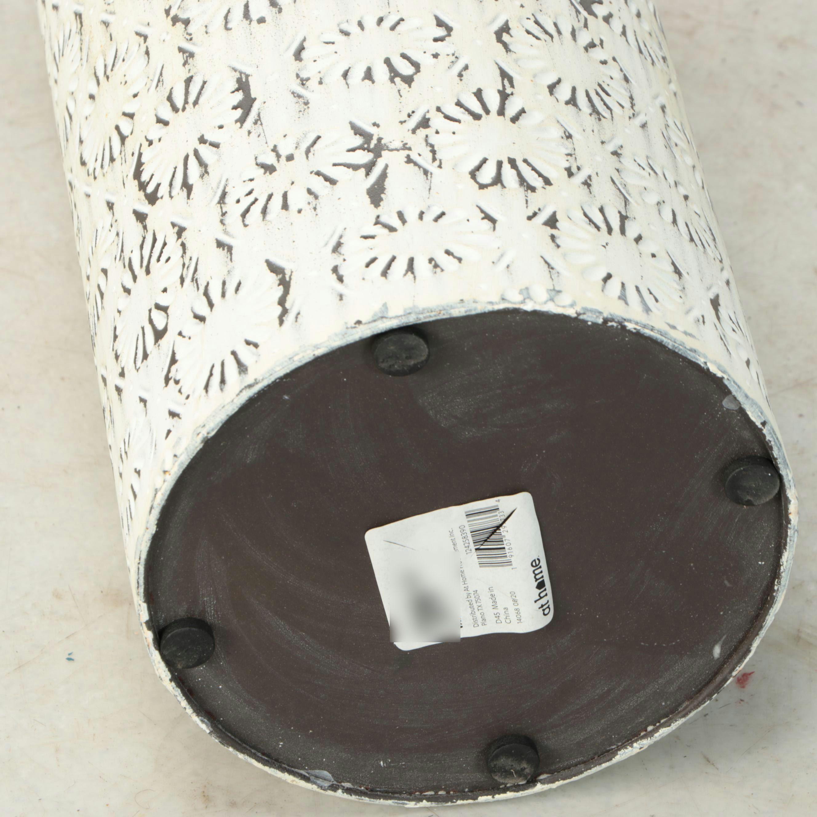Artificial Flower Arrangements in Metal Canisters