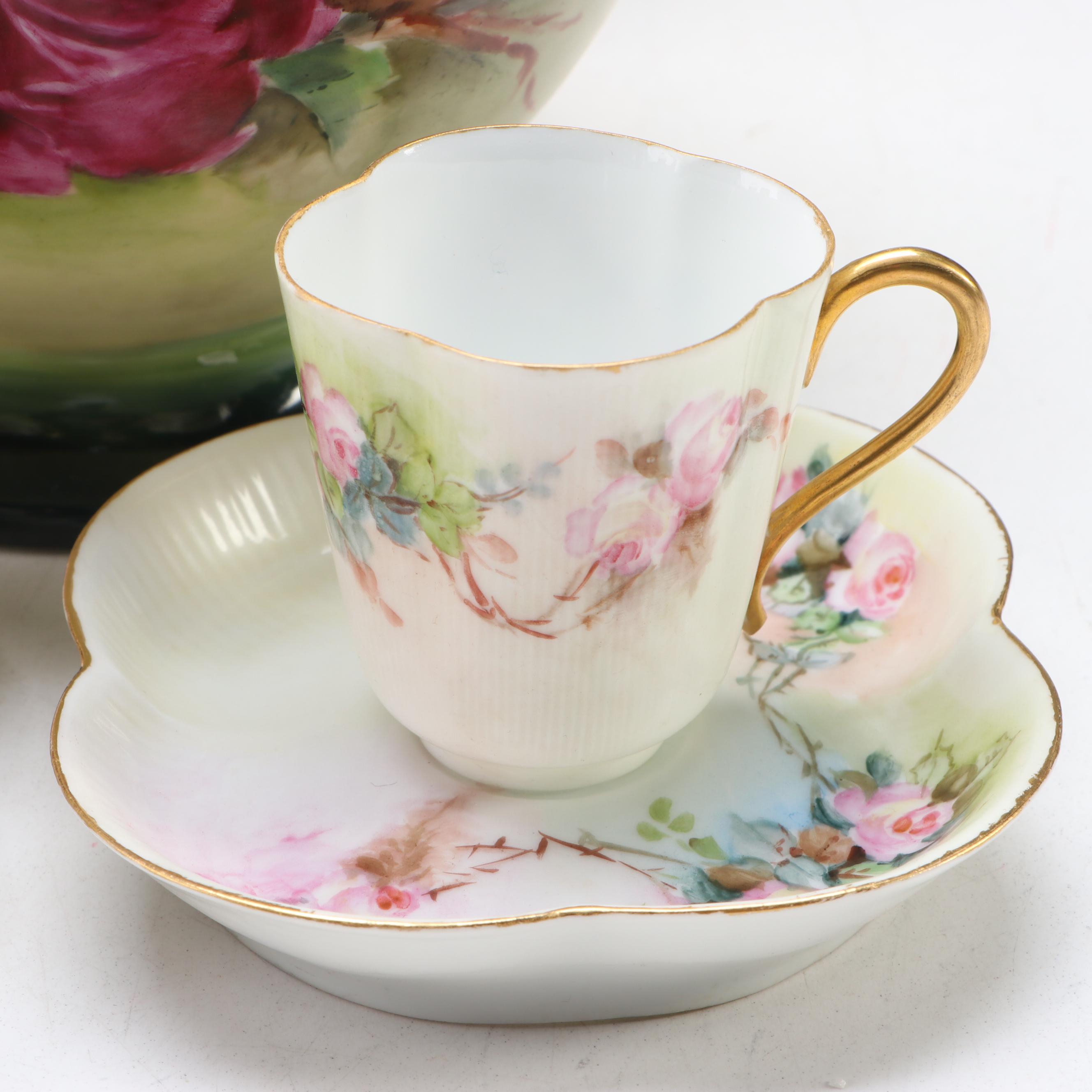 Jean Pouyat French with German and Other Hand-Painted Tableware