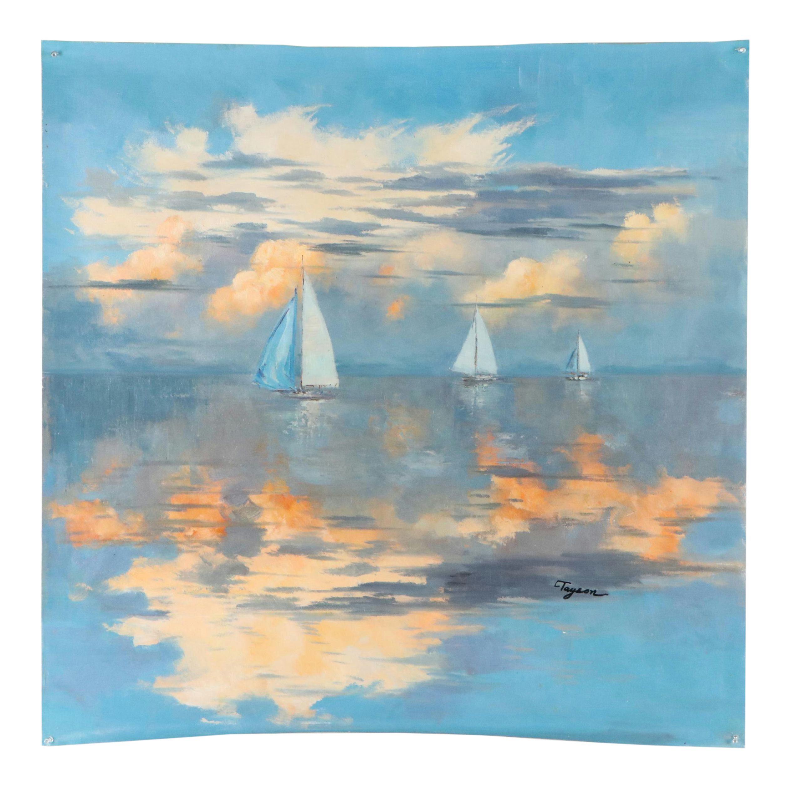 Tayson Maritime Oil Painting, 21st Century