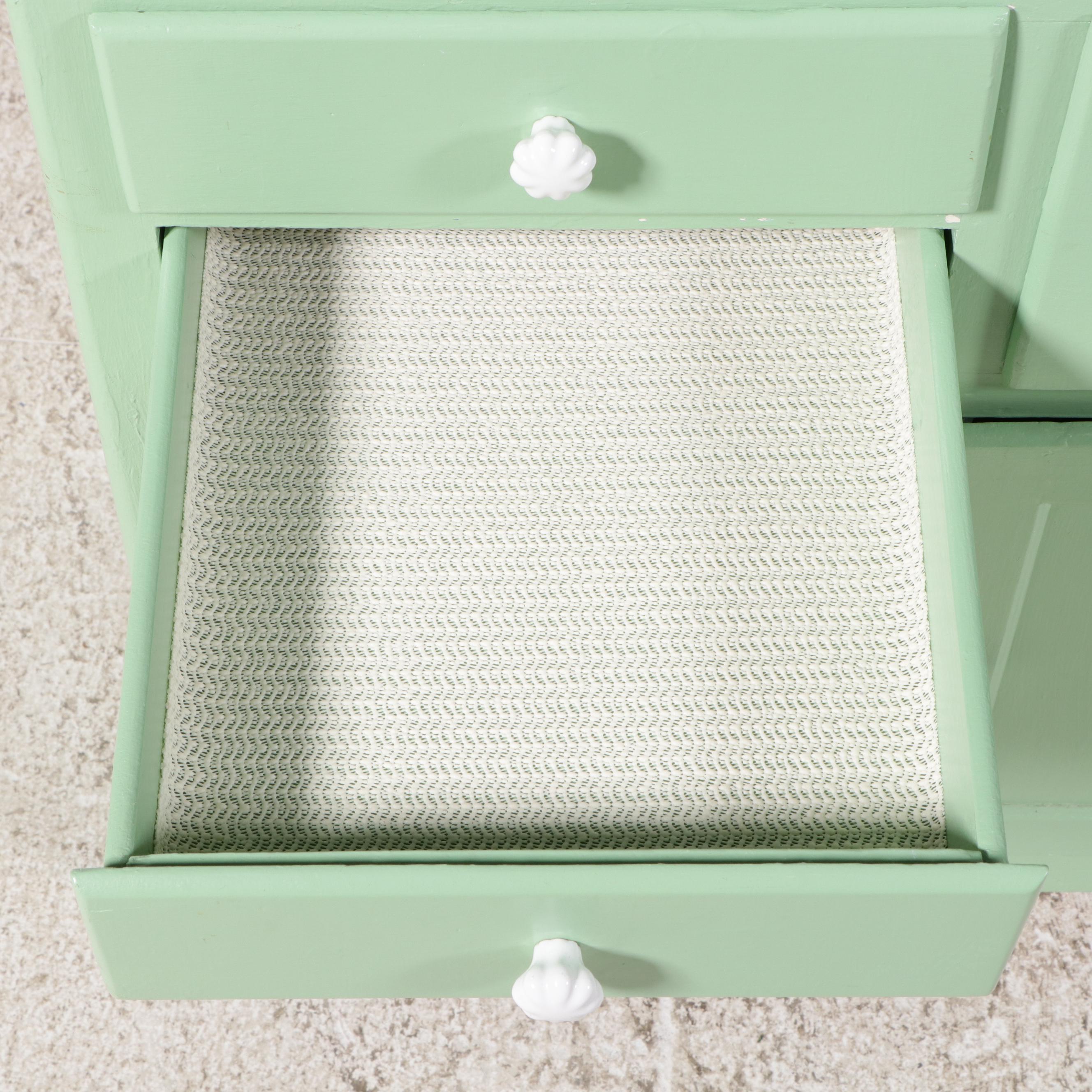 Art Deco Enameled Metal and Wood Kitchen Cabinet, Early to Mid-20th C.