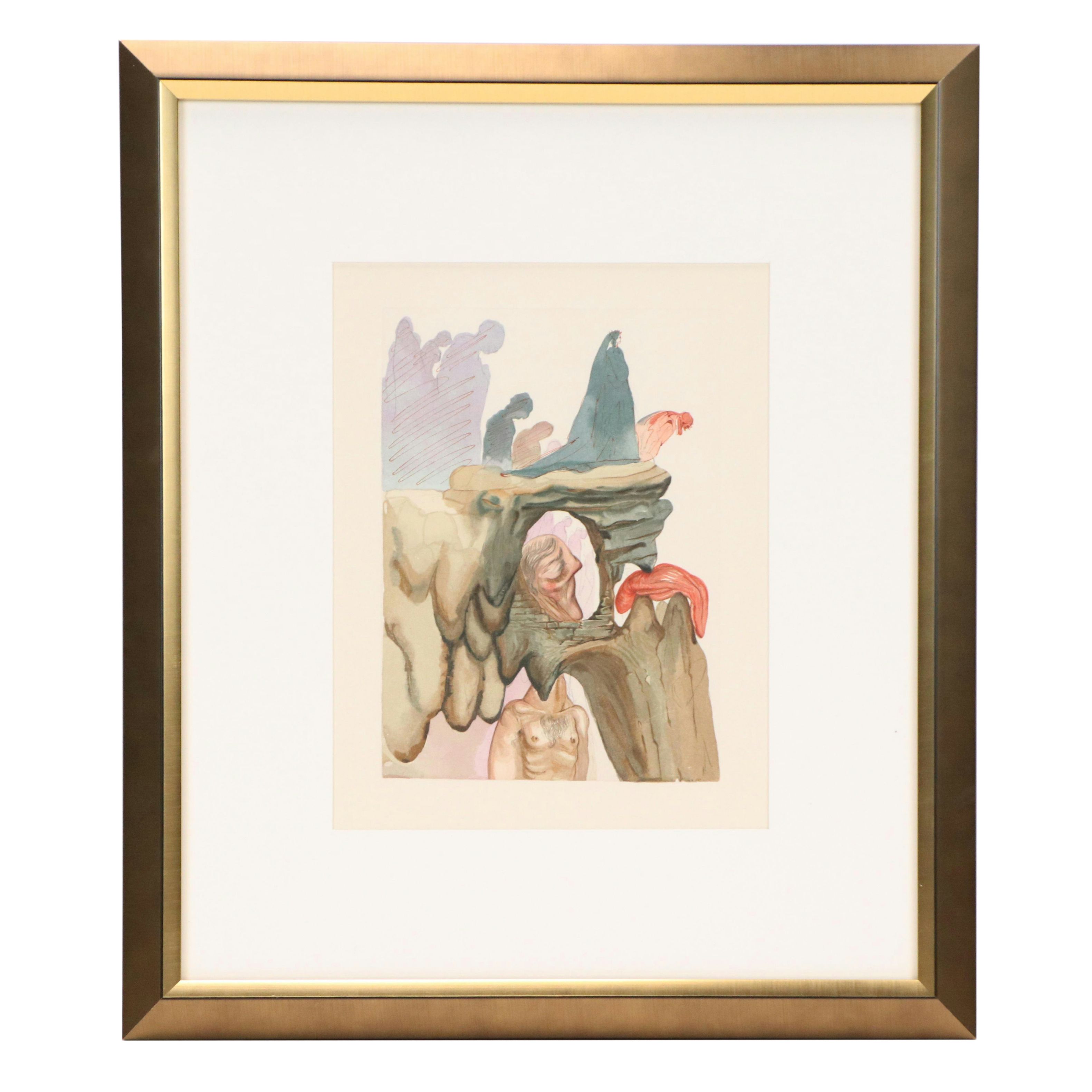 Salvador Dalí Wood Engraving "Les Supplice des Hypocrites," 1960-64