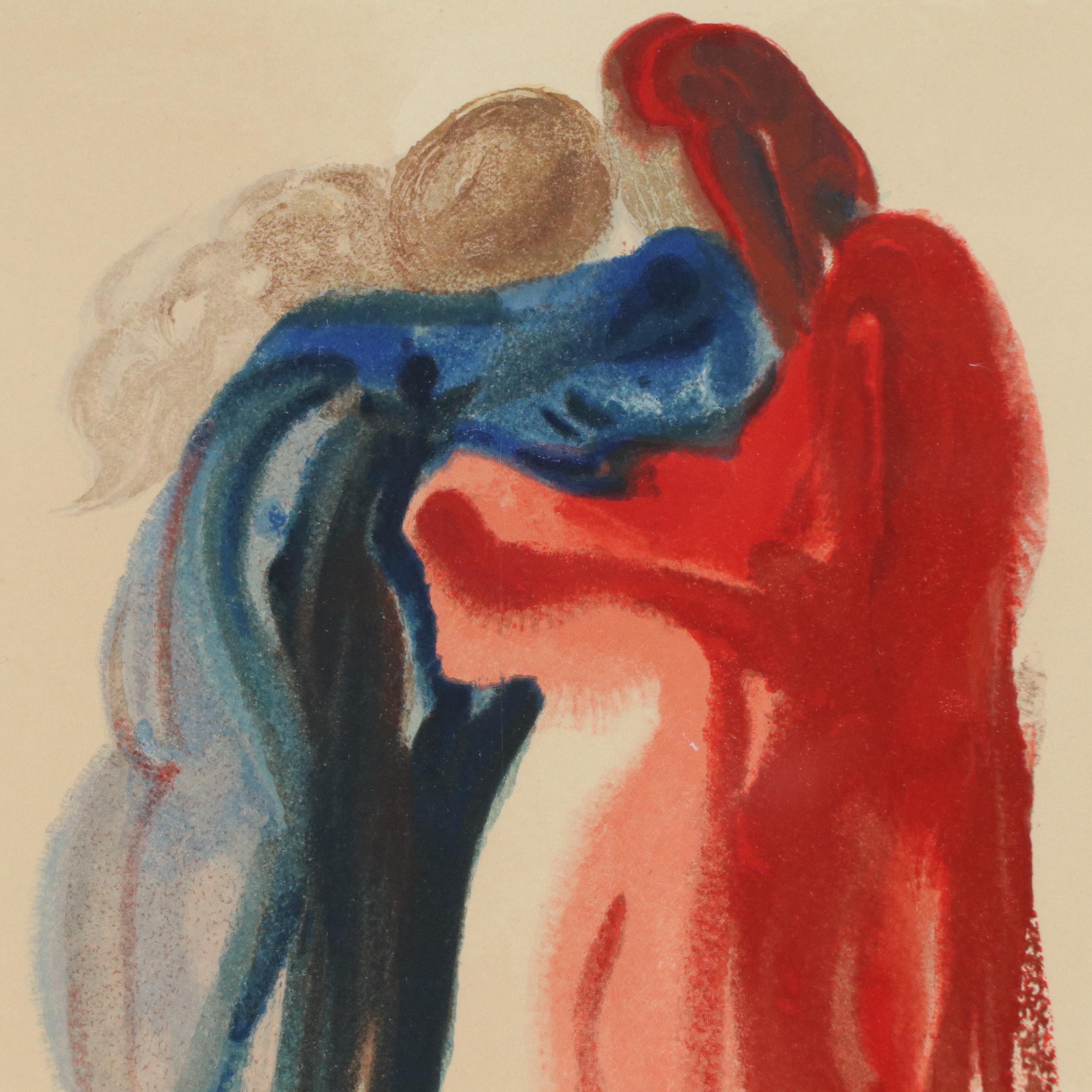 Salvador Dalí Wood Engraving "Rencontre de Dante et Béatrice," 1960-64