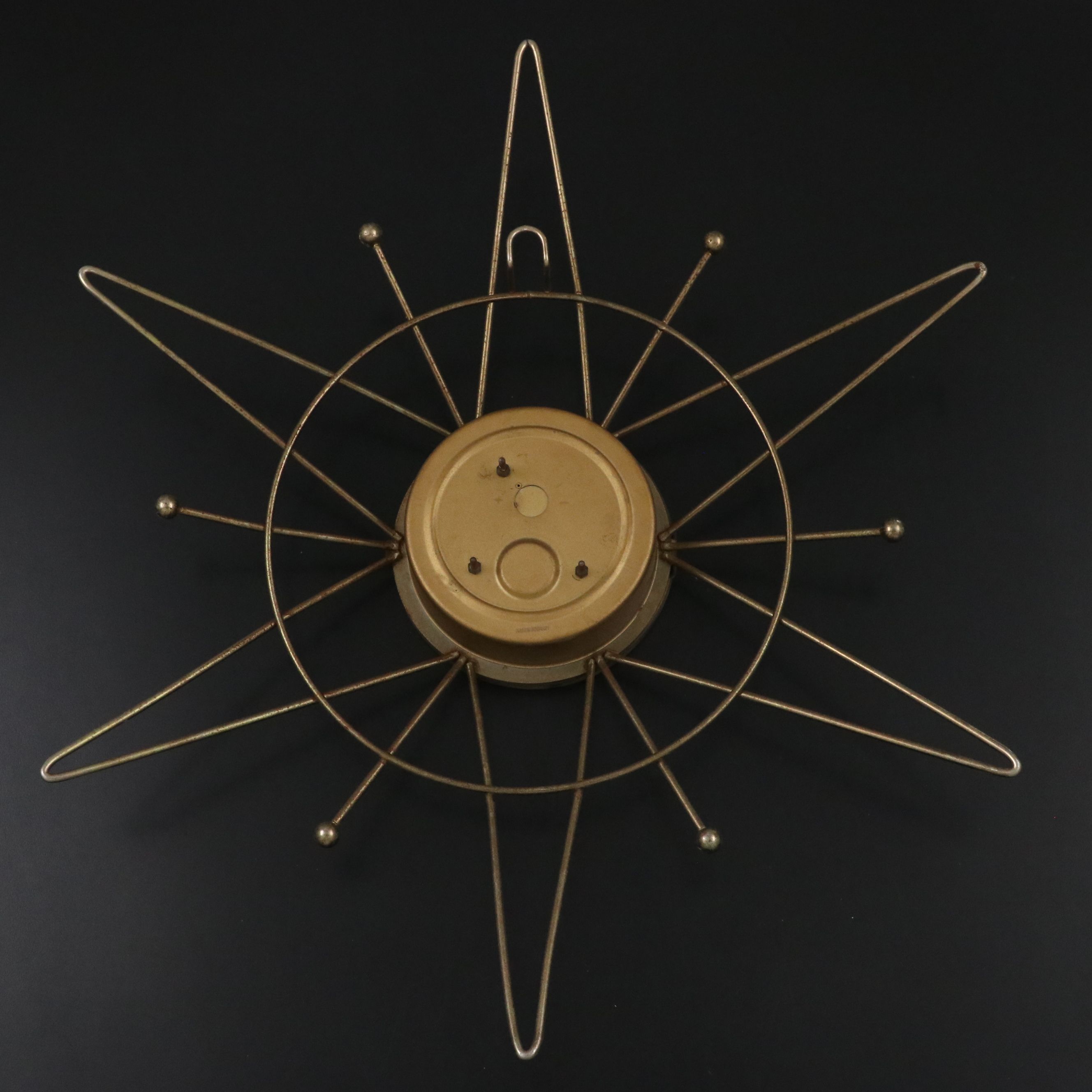 Mid Century Modern 8-Day Atomic Starburst Wall Clock, Mid-20th Century