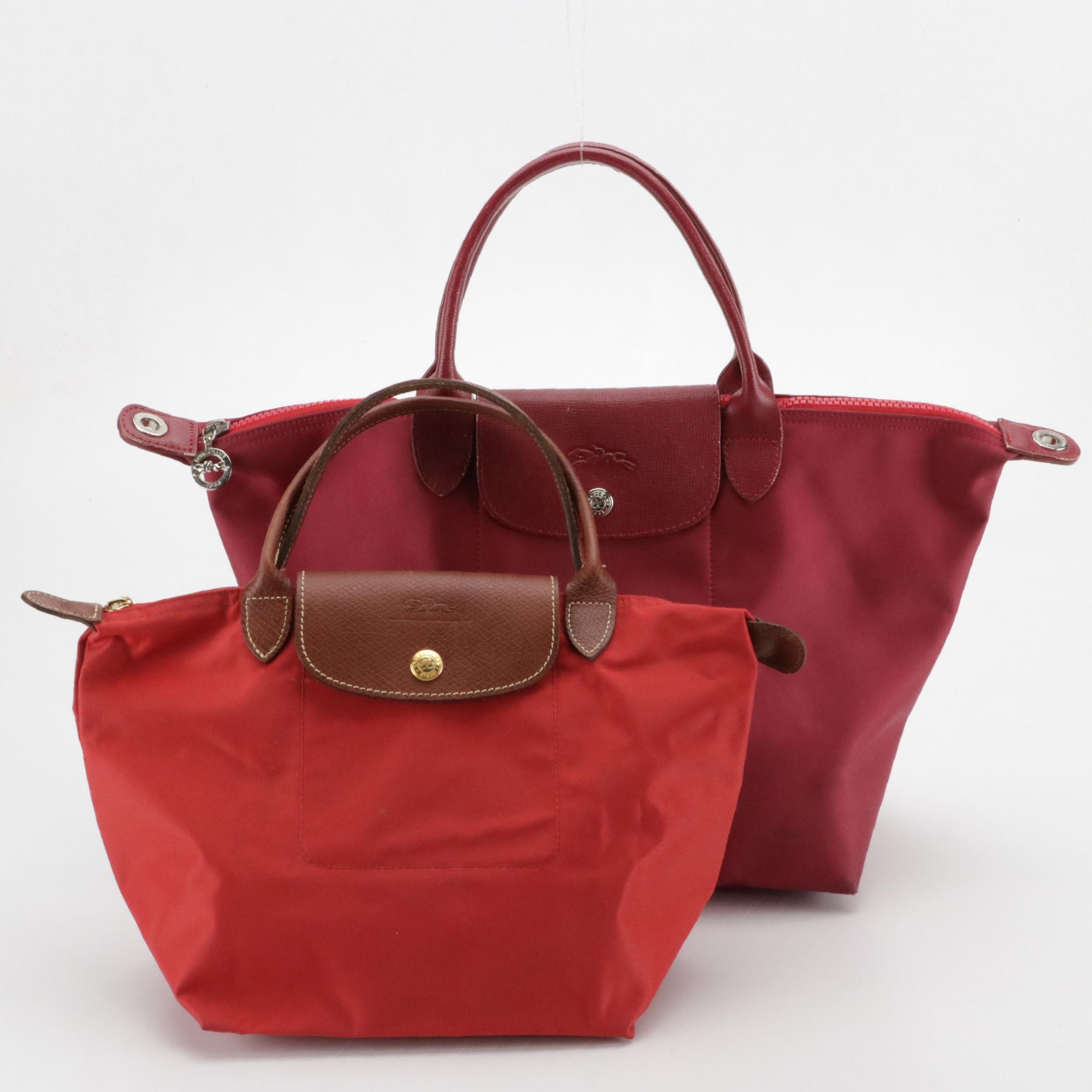 Longchamp Le Pliages Type S Tote and Two-Way Tote Bag in Nylon and Leather