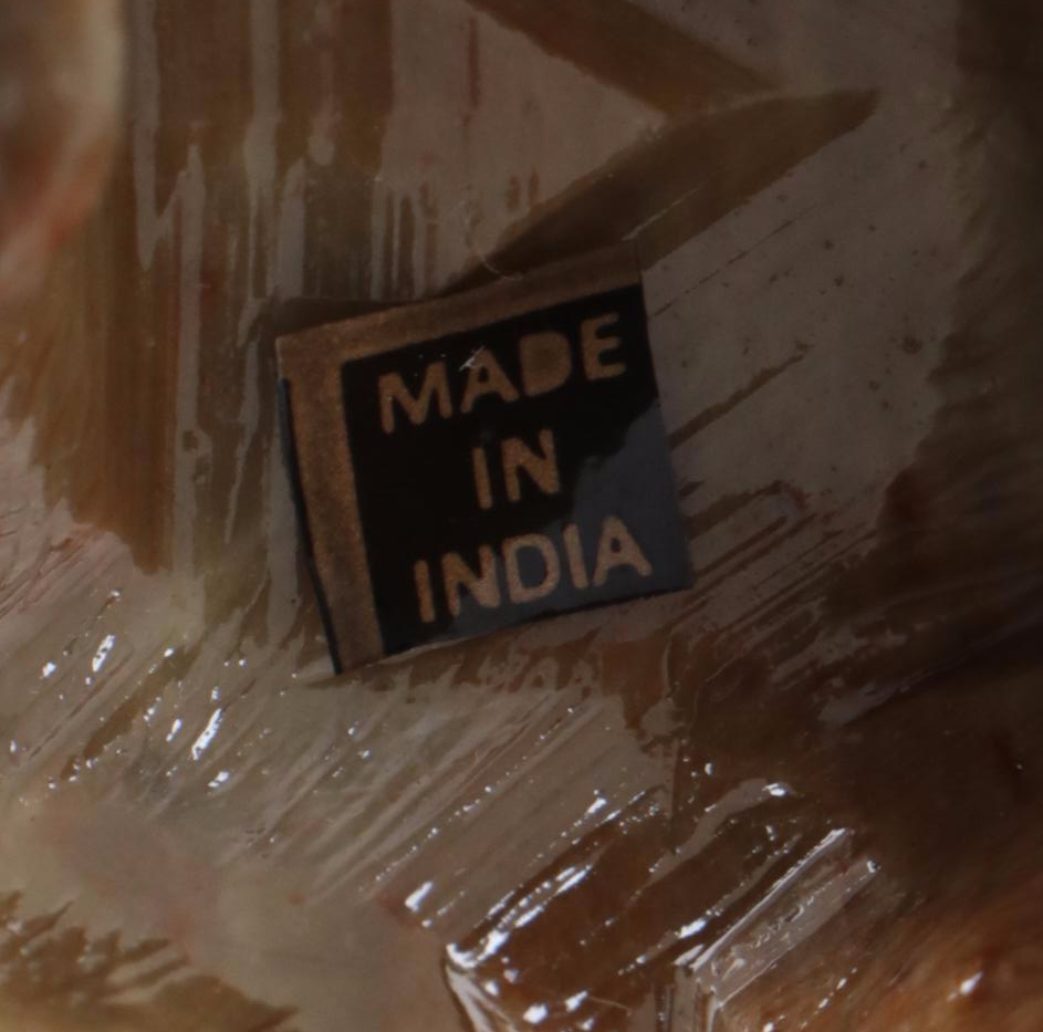 Indian Hand-Carved Soapstone Elephant Jali Figurine