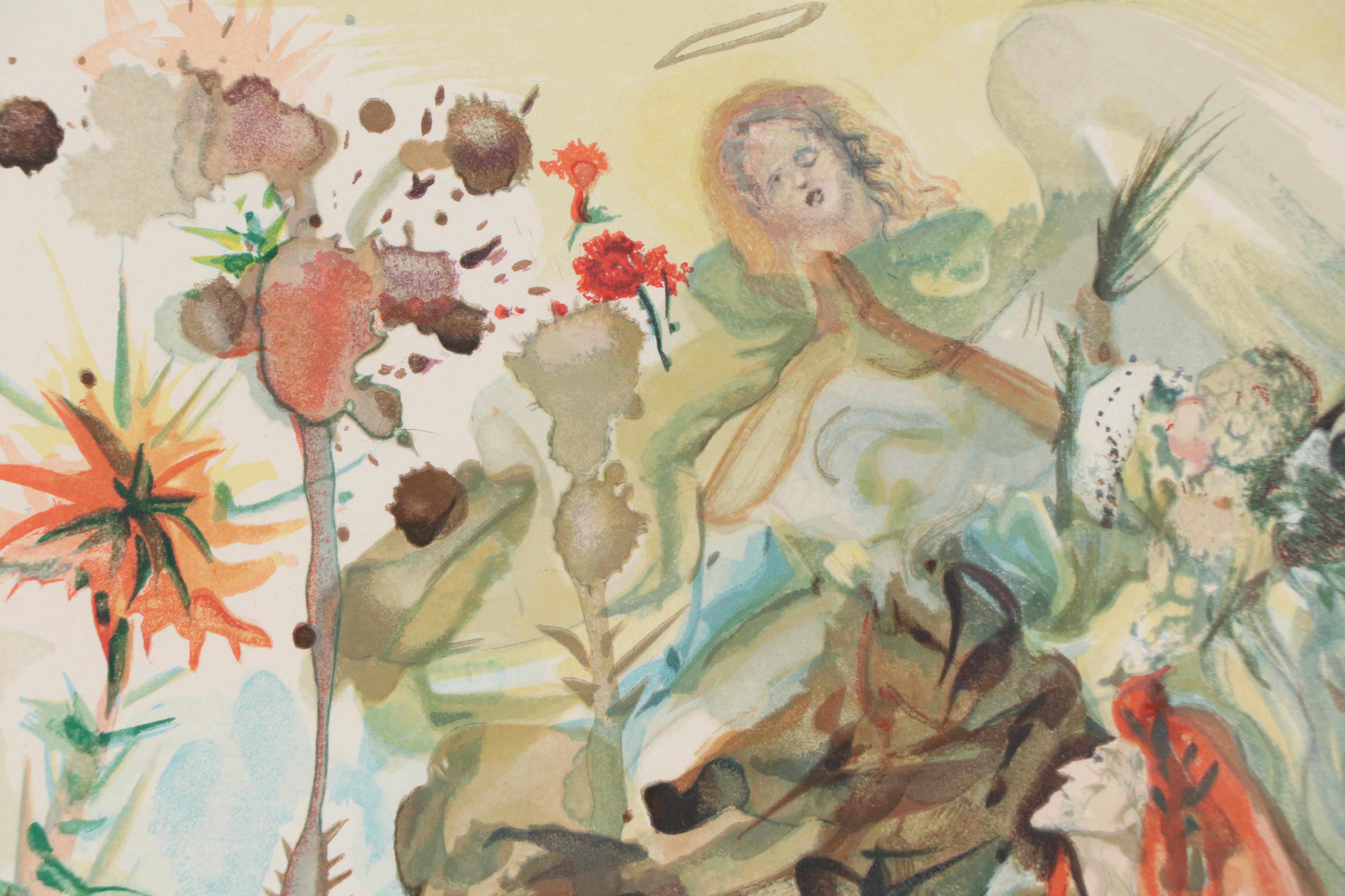 Salvador Dalí Wood Engraving "Dante Recouvre la Vie," 1960-64