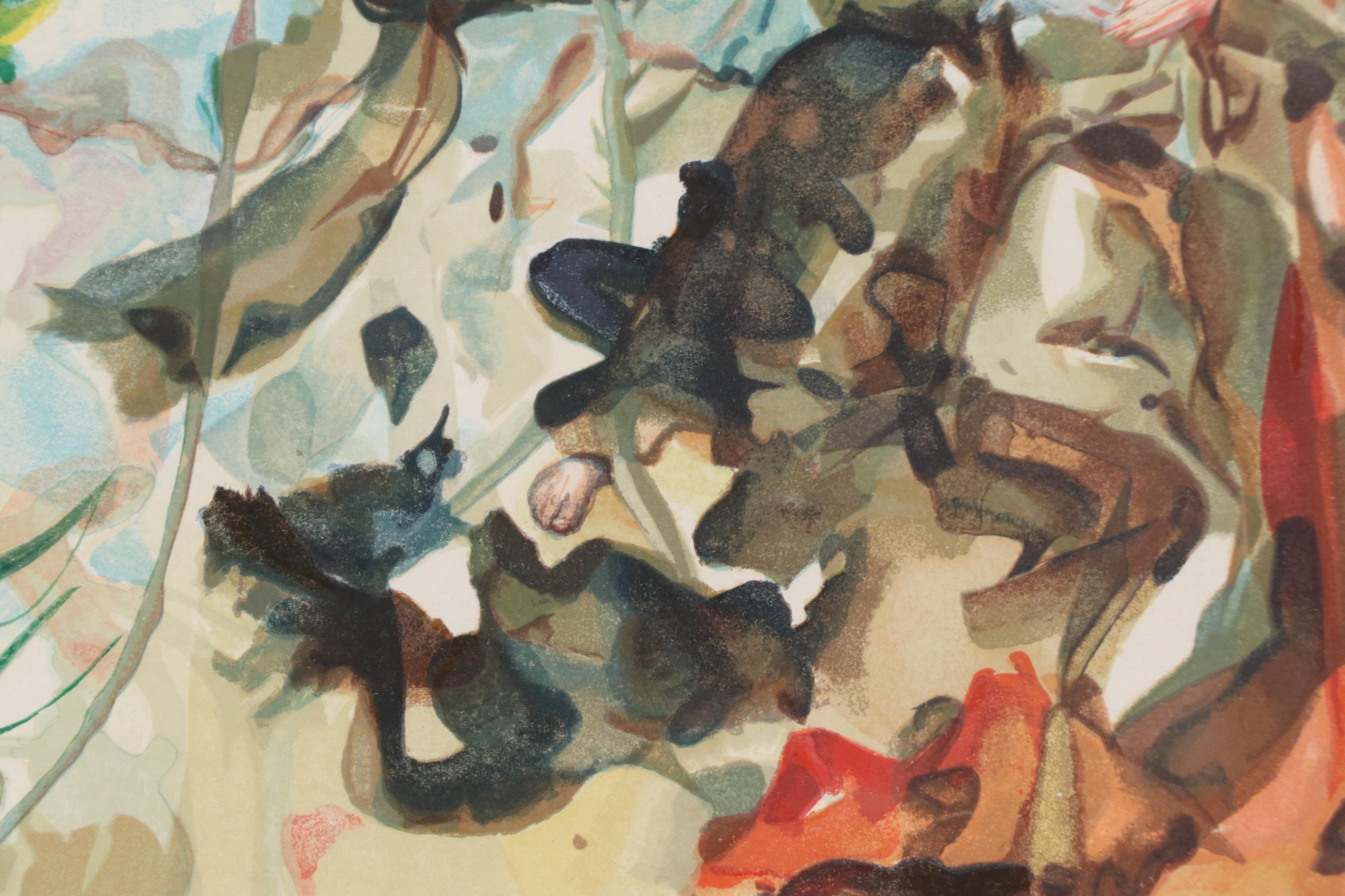 Salvador Dalí Wood Engraving "Dante Recouvre la Vie," 1960-64