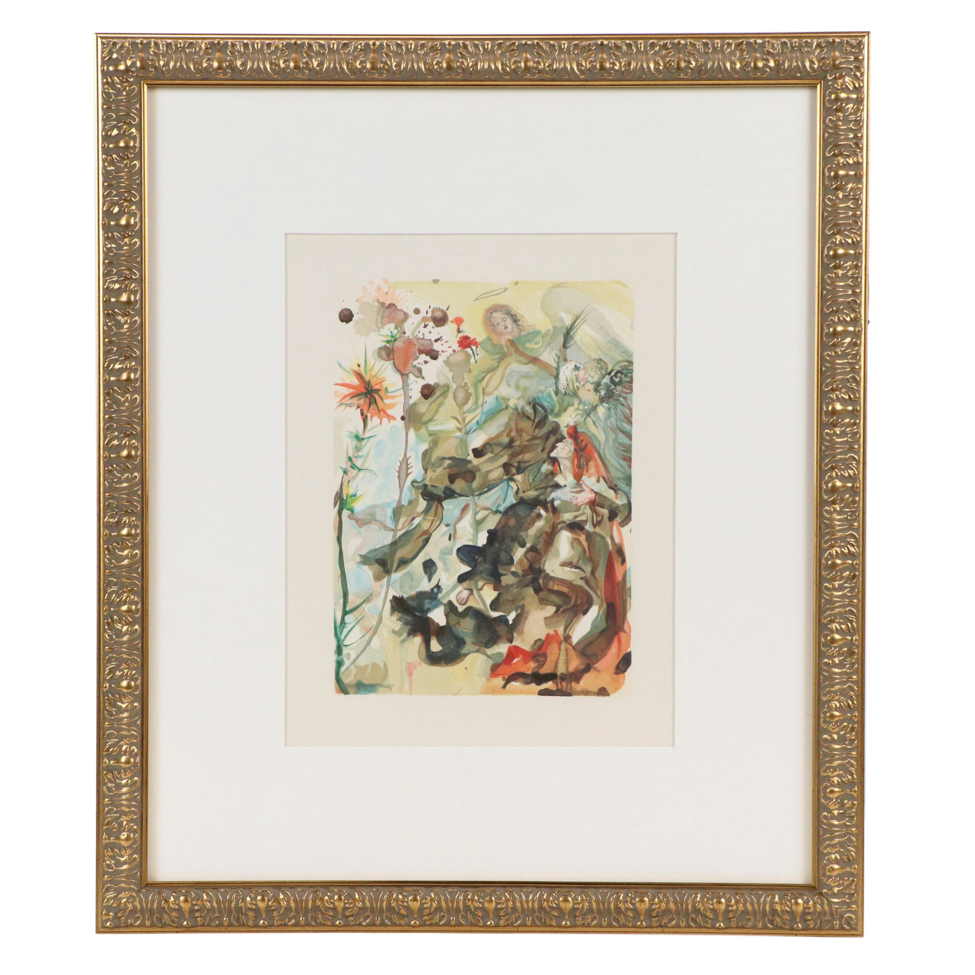 Salvador Dalí Wood Engraving "Dante Recouvre la Vie," 1960-64