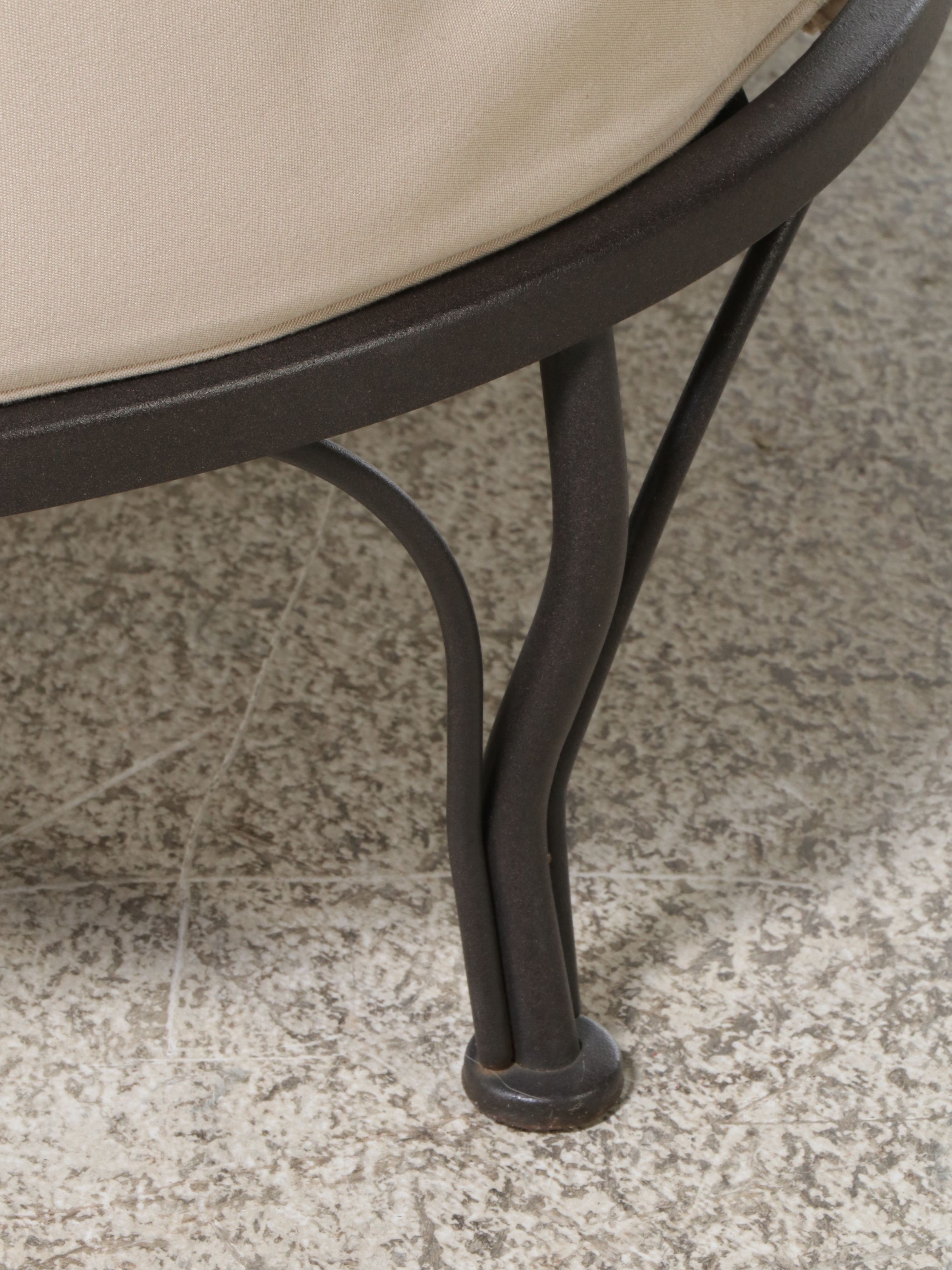 Ballard Designs Contemporary Aluminum Patio Lounge Chair and Ottoman