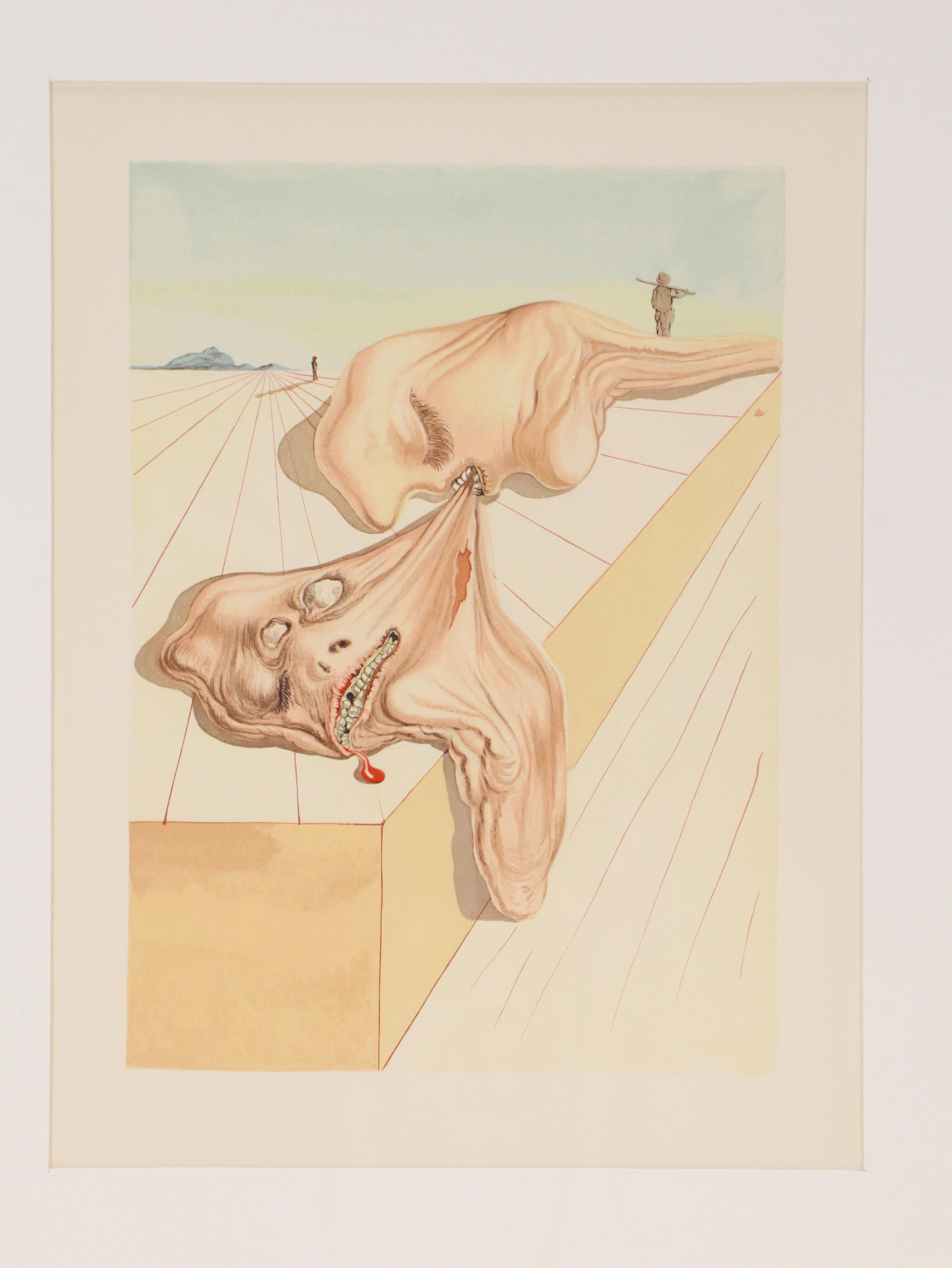 Salvador Dalí Wood Engraving "Les hommes qui s'entre-dévorent," 1960-64