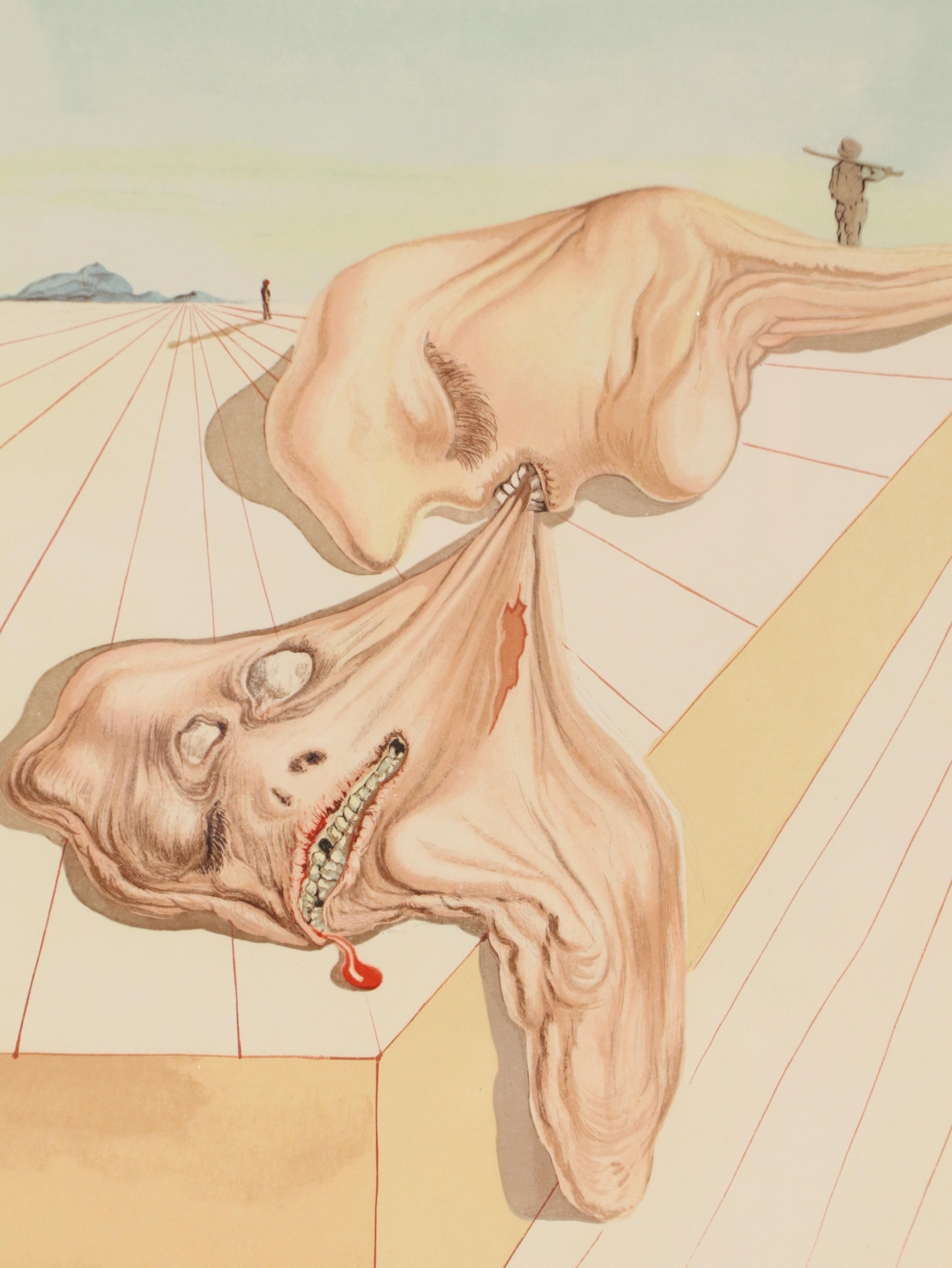 Salvador Dalí Wood Engraving "Les hommes qui s'entre-dévorent," 1960-64