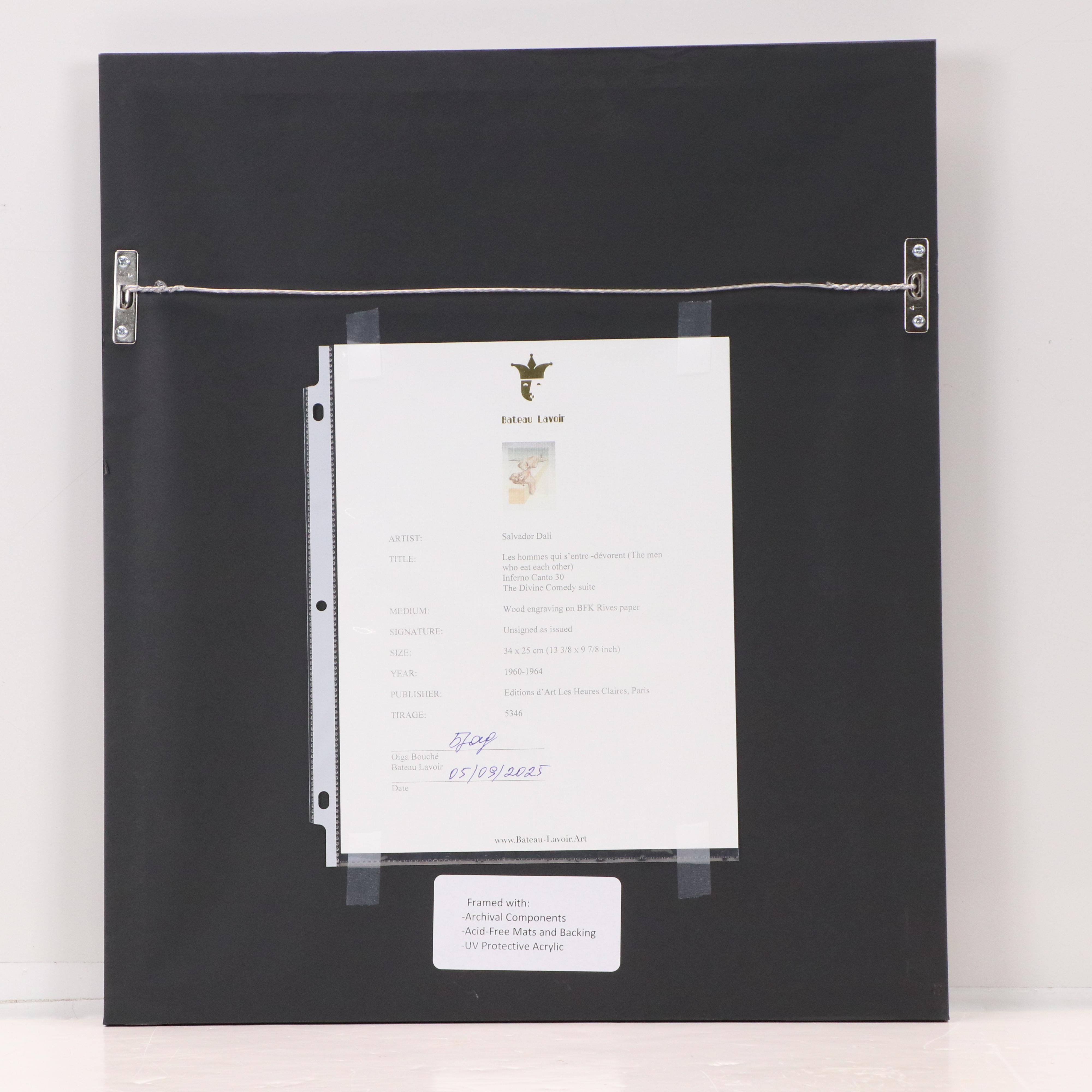 Salvador Dalí Wood Engraving "Les hommes qui s'entre-dévorent," 1960-64