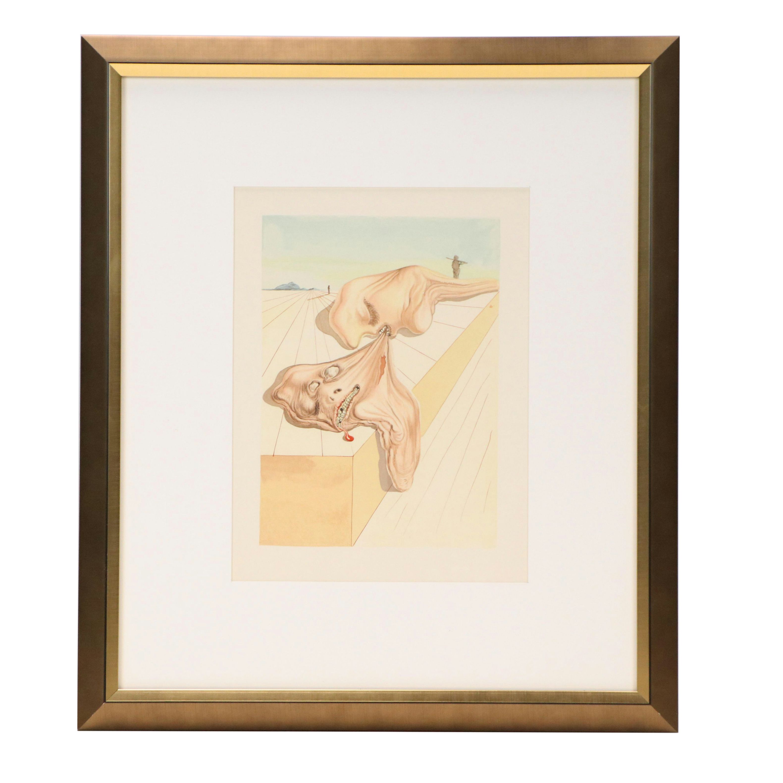 Salvador Dalí Wood Engraving "Les hommes qui s'entre-dévorent," 1960-64