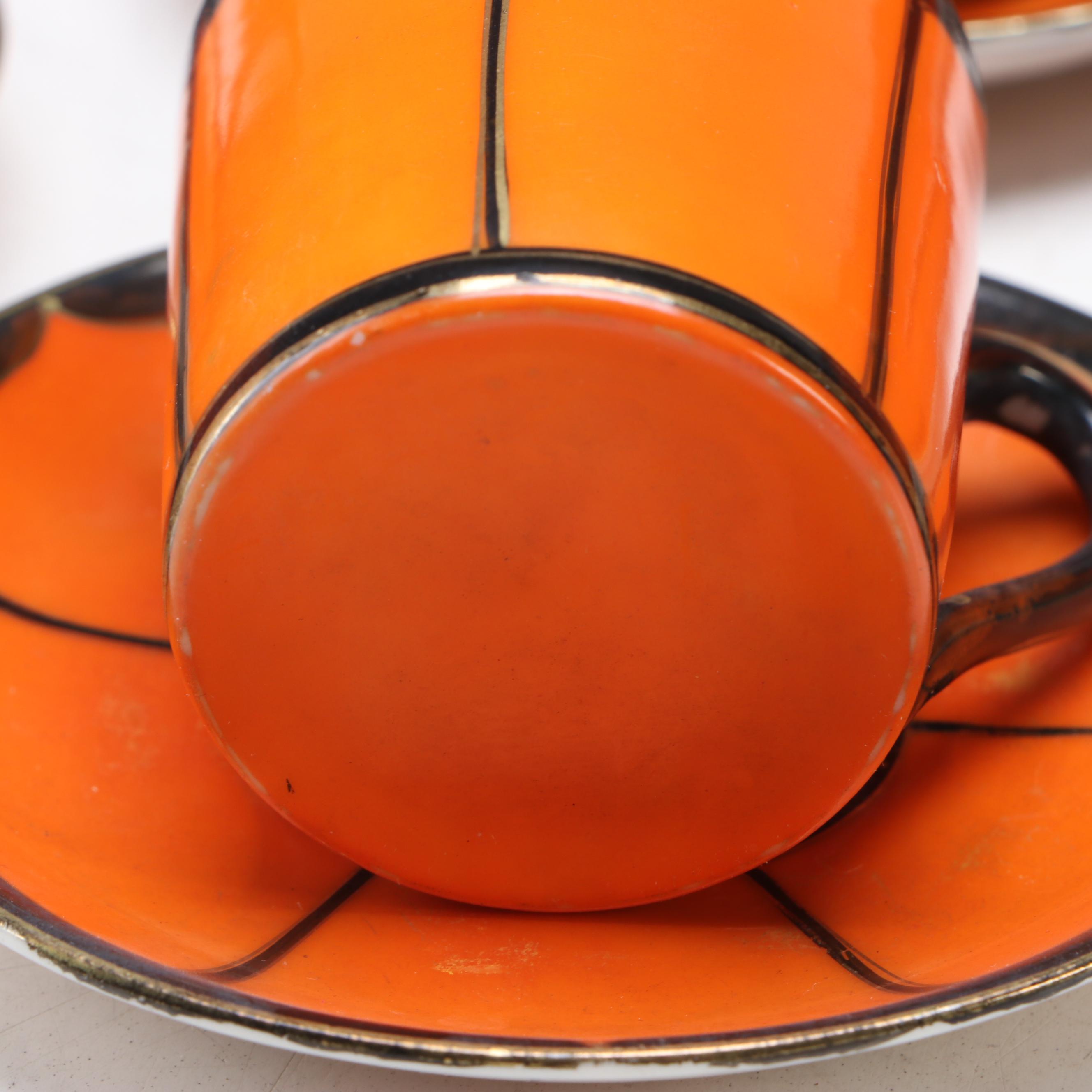 Japanese Orange Gilt Porcelain Tea Set