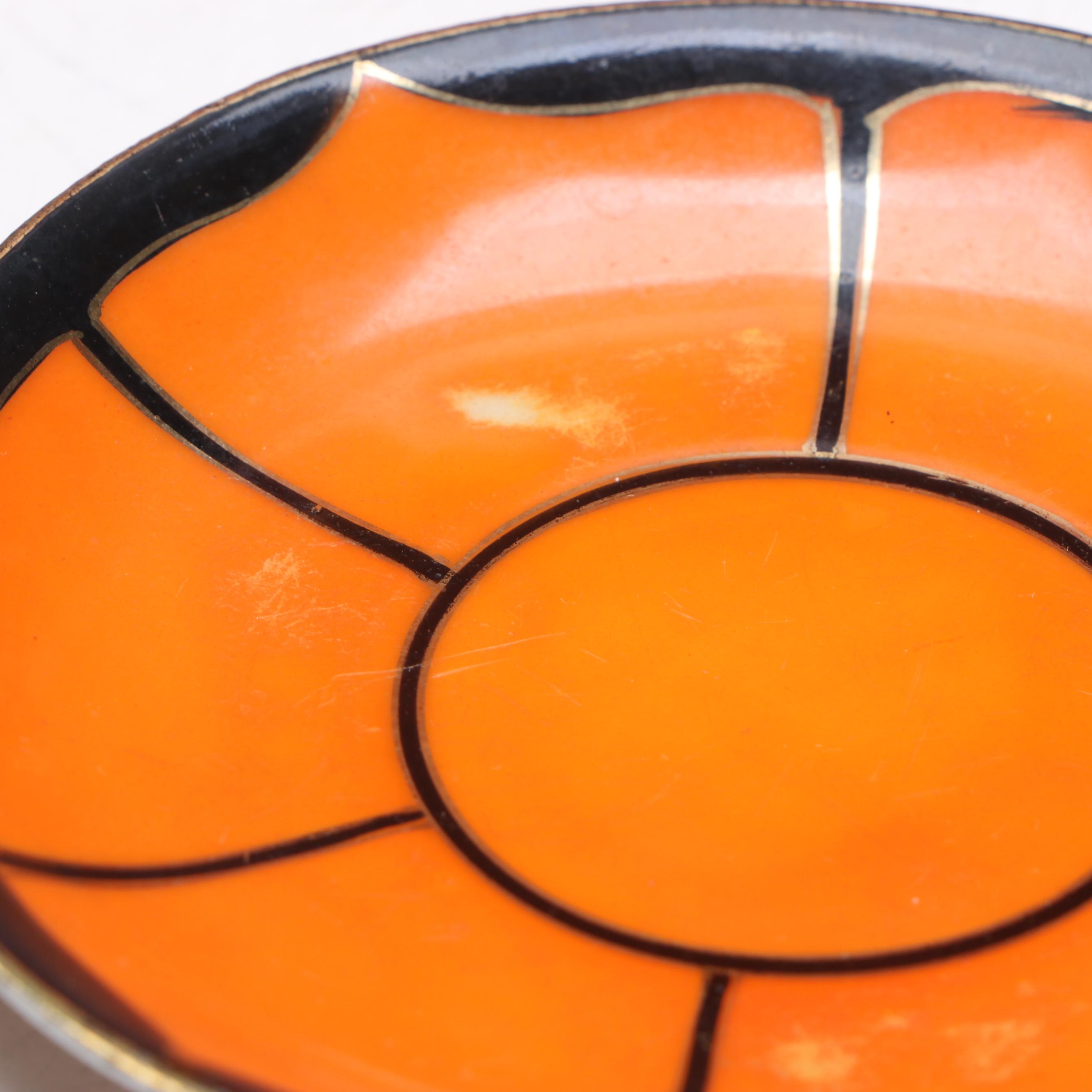 Japanese Orange Gilt Porcelain Tea Set