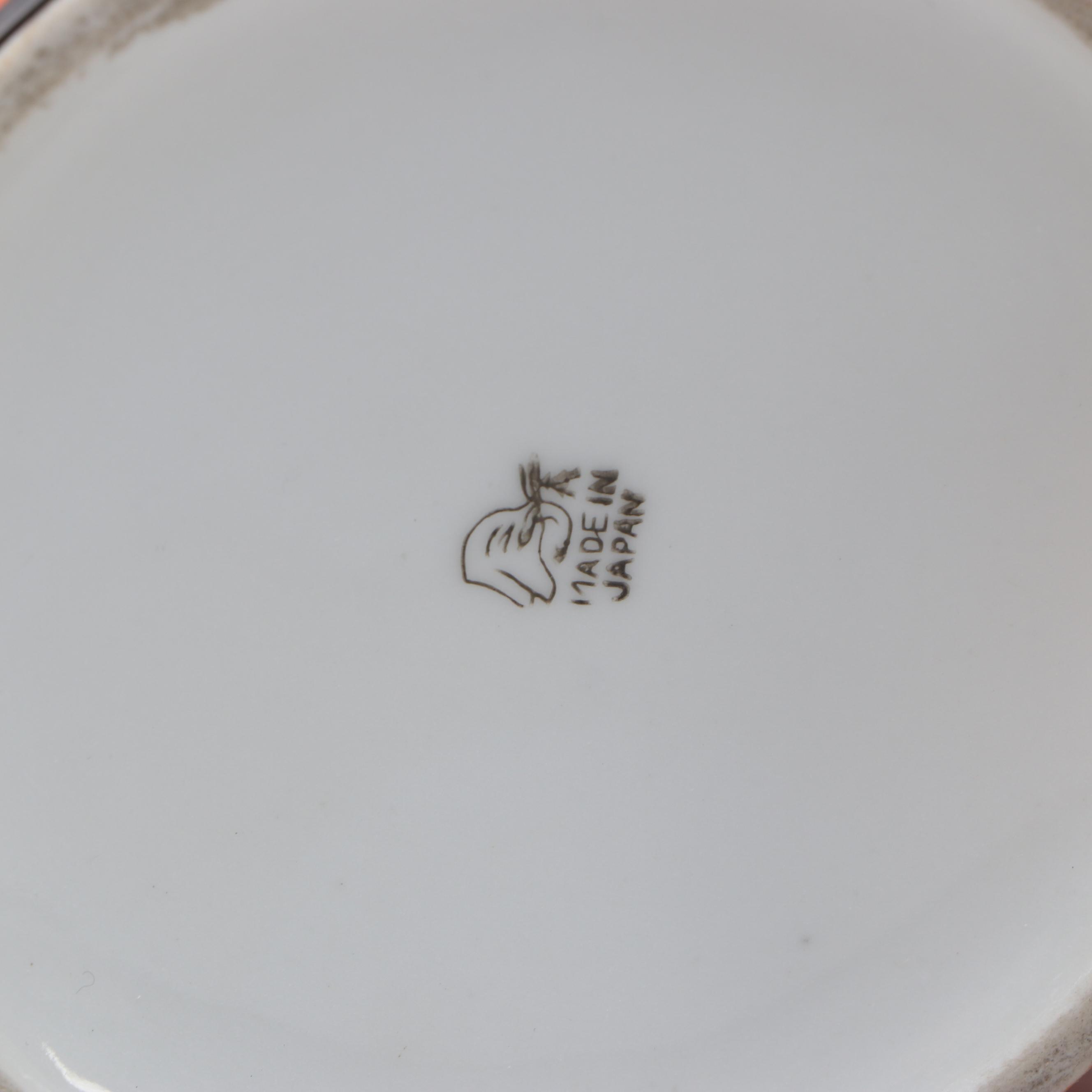 Japanese Orange Gilt Porcelain Tea Set