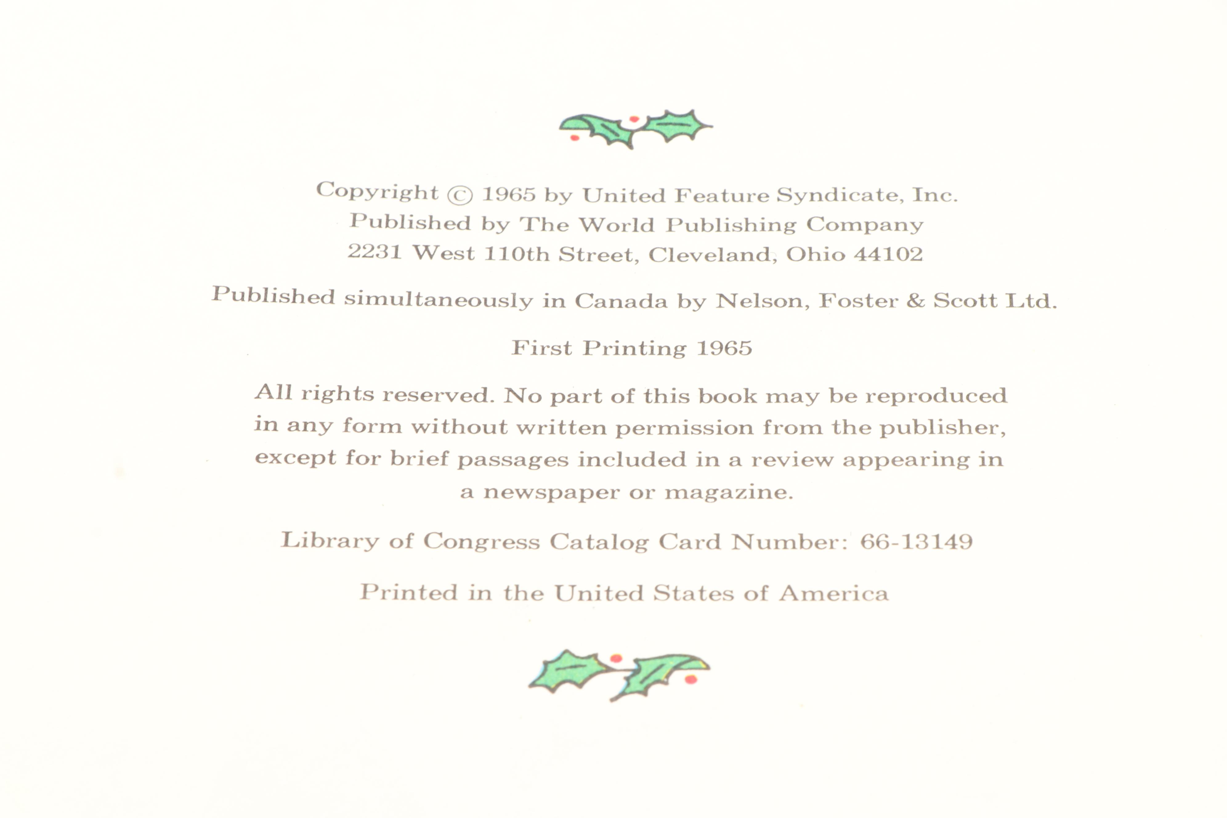 First Printing "A Charlie Brown Christmas" by Charles M. Schulz, 1965