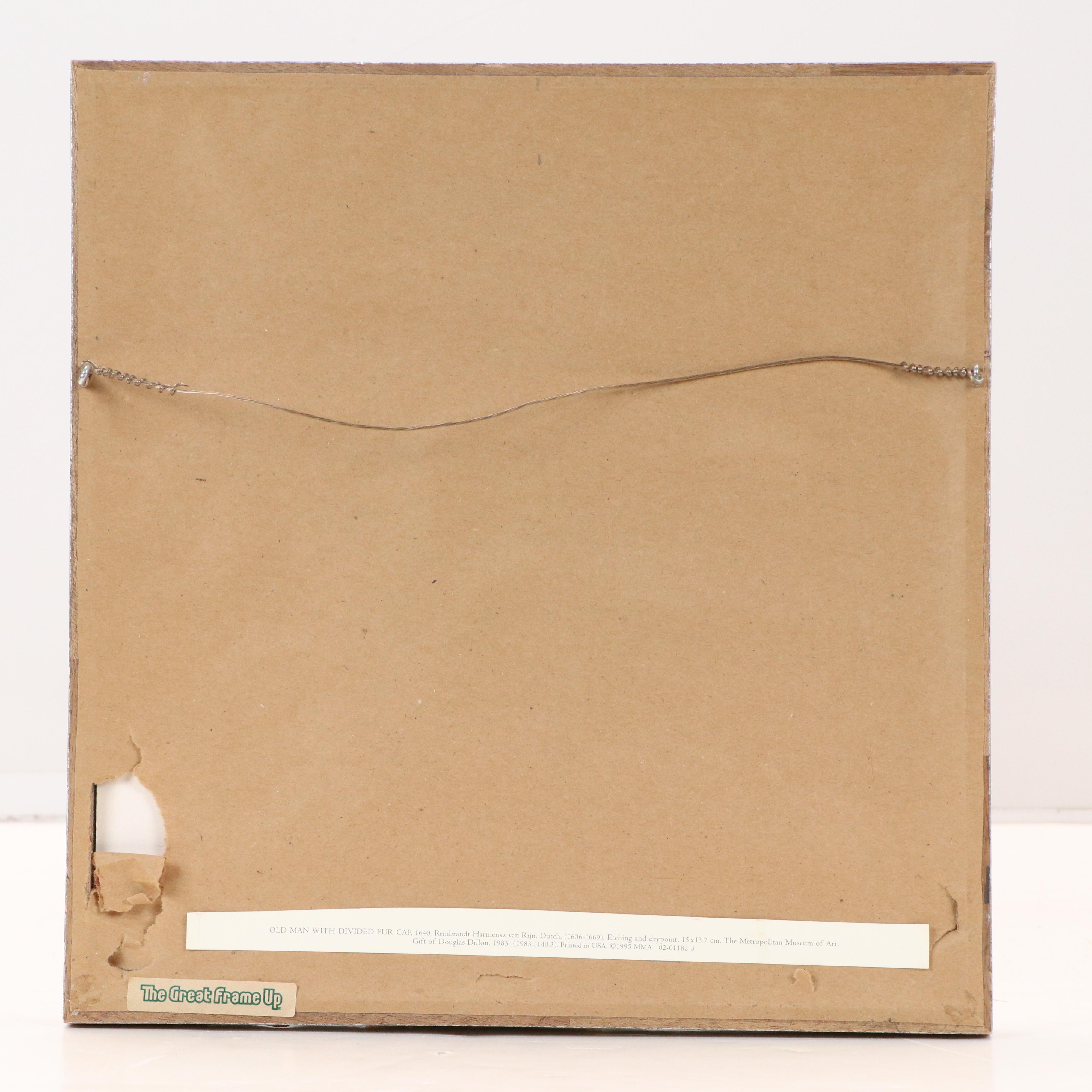 After Rembrandt Van Rijn Offset Lithograph "Old Man with Divided Fur Cap," 1995