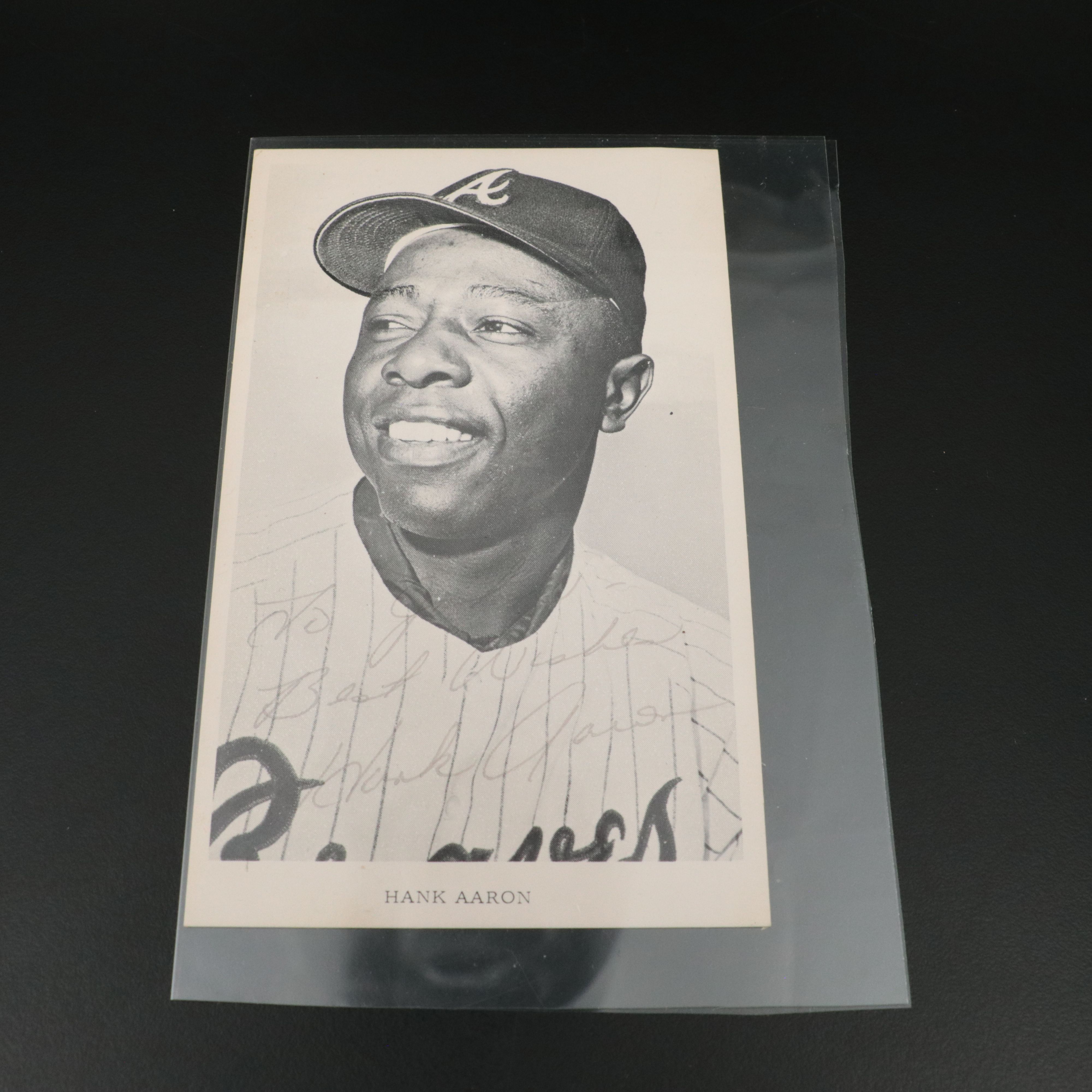 Hank Aaron Signed Photo and Thomas Turner Signature, Baseball Negro League