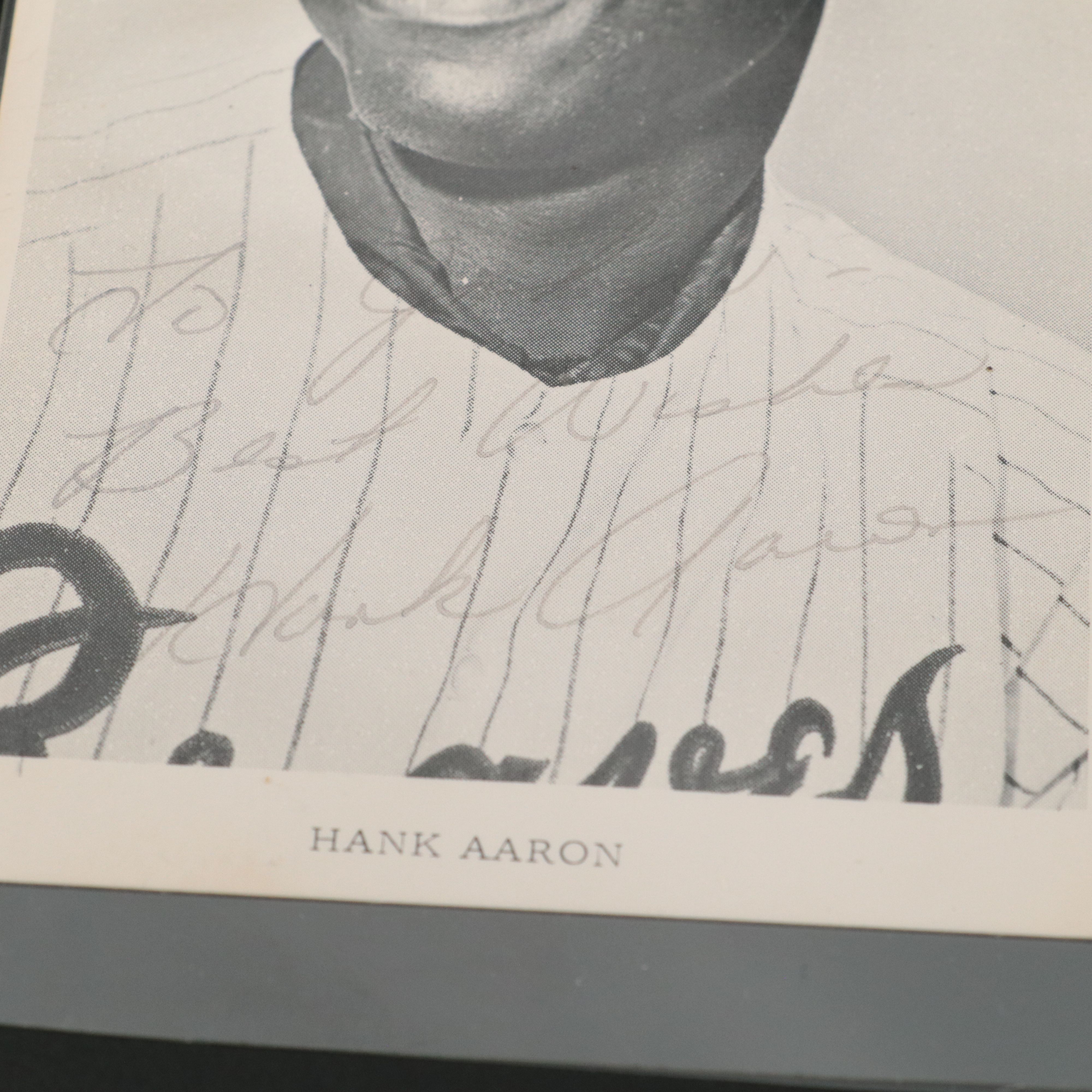 Hank Aaron Signed Photo and Thomas Turner Signature, Baseball Negro League