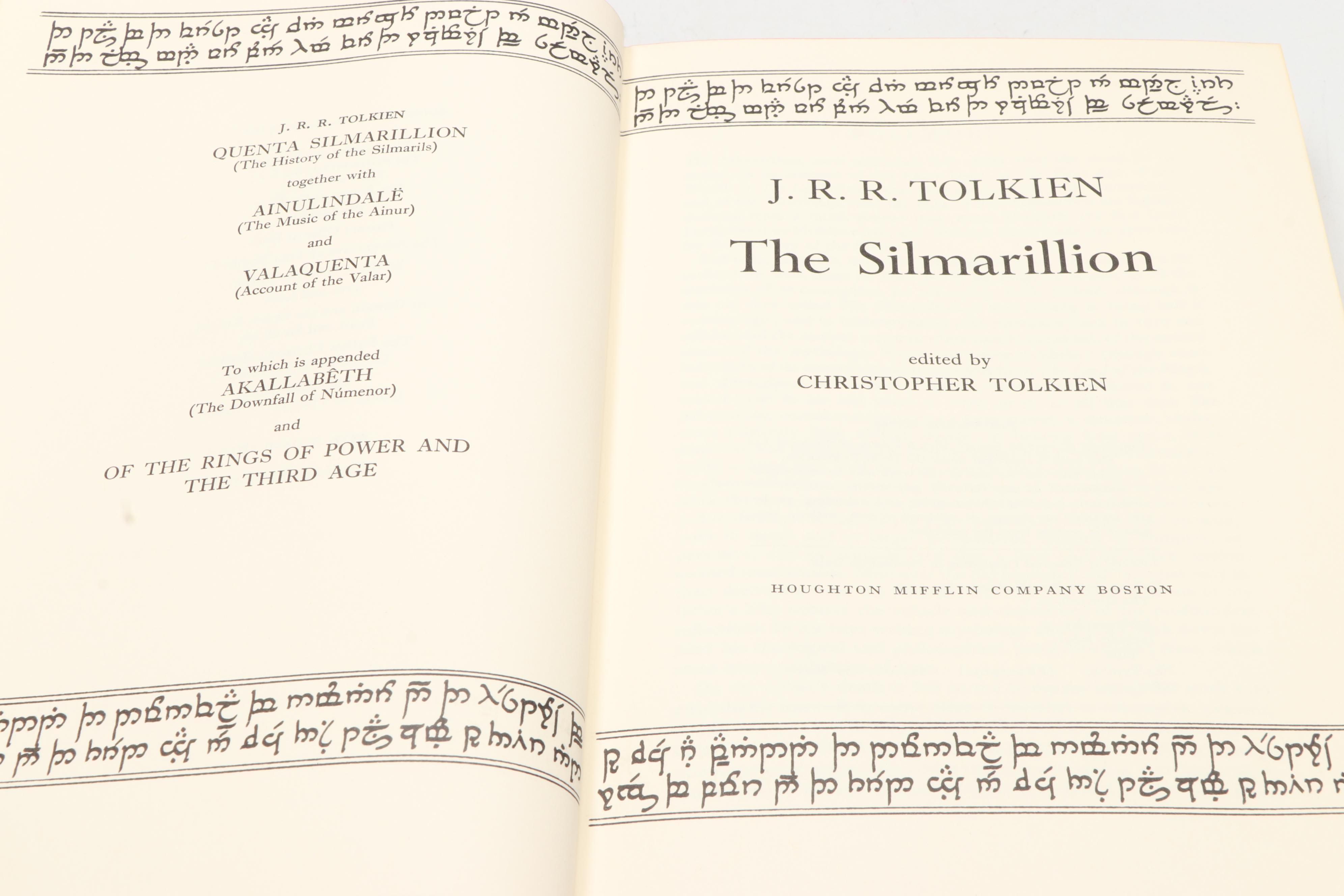 First American Edition "The Silmarillion" by J. R. R. Tolkien with Map, 1977