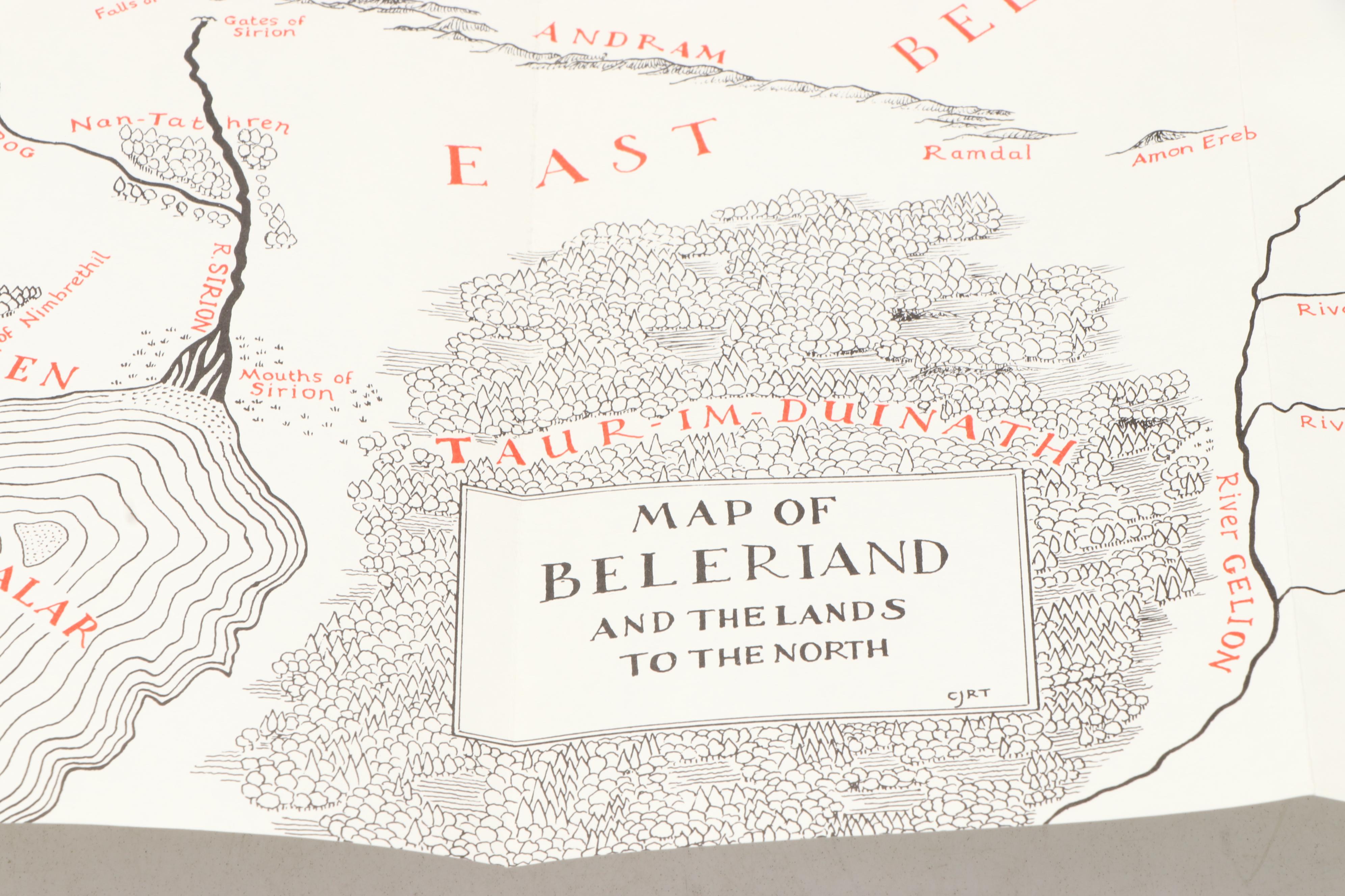 First American Edition "The Silmarillion" by J. R. R. Tolkien with Map, 1977