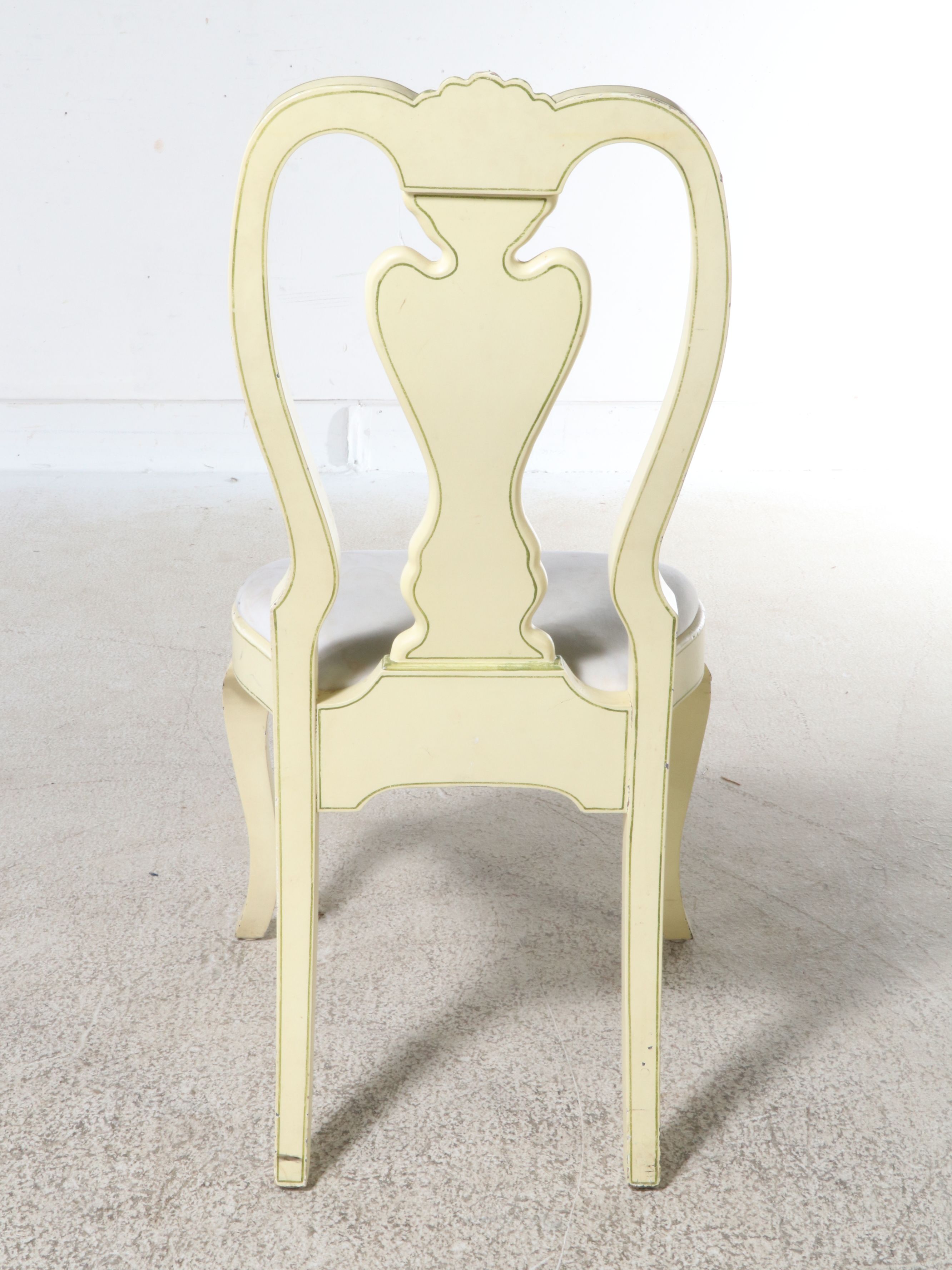 Ardley Hall Queen Anne Style Painted Wood Writing Desk and Chair