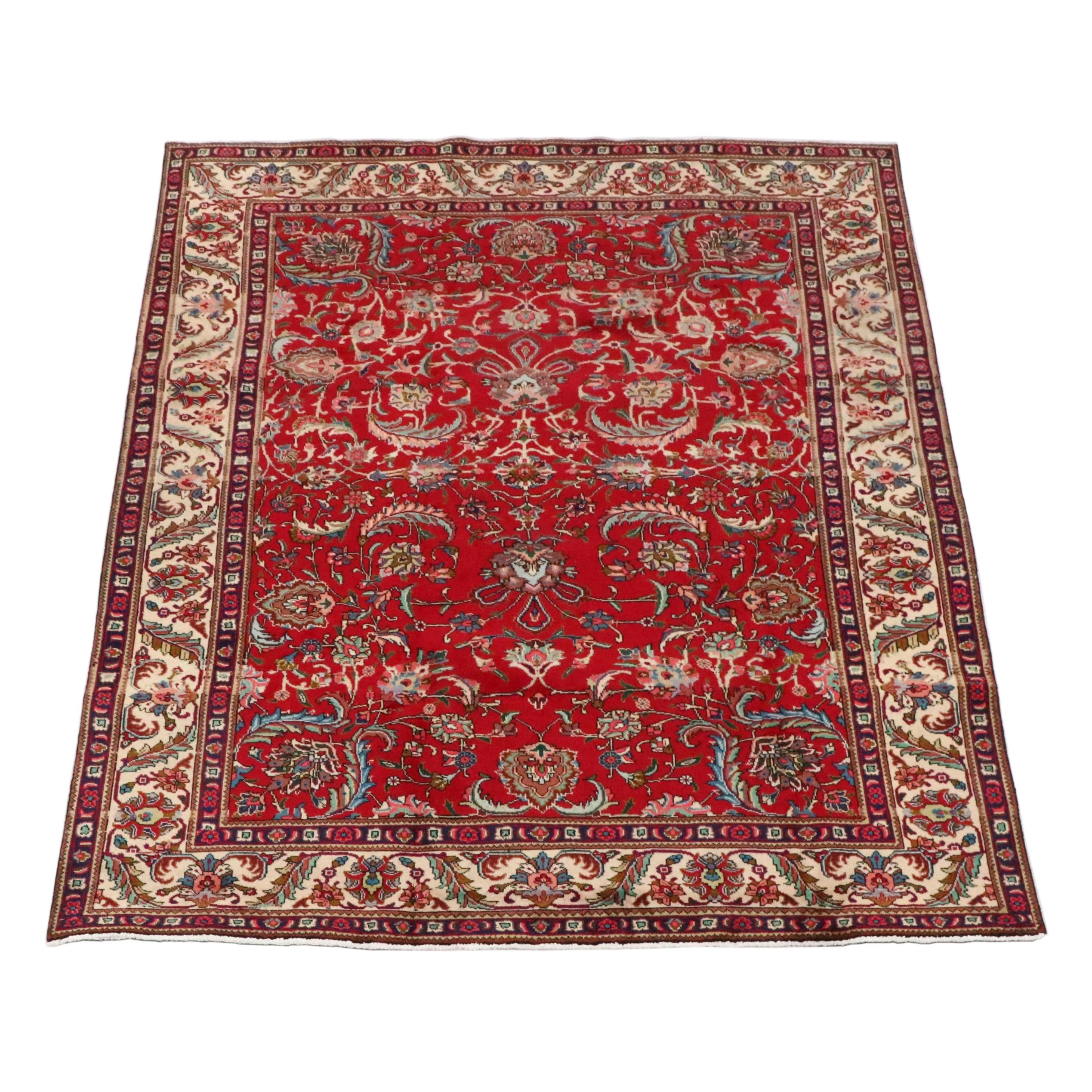 8'3 x 10'10 Hand-Knotted Persian Kashan Area Rug