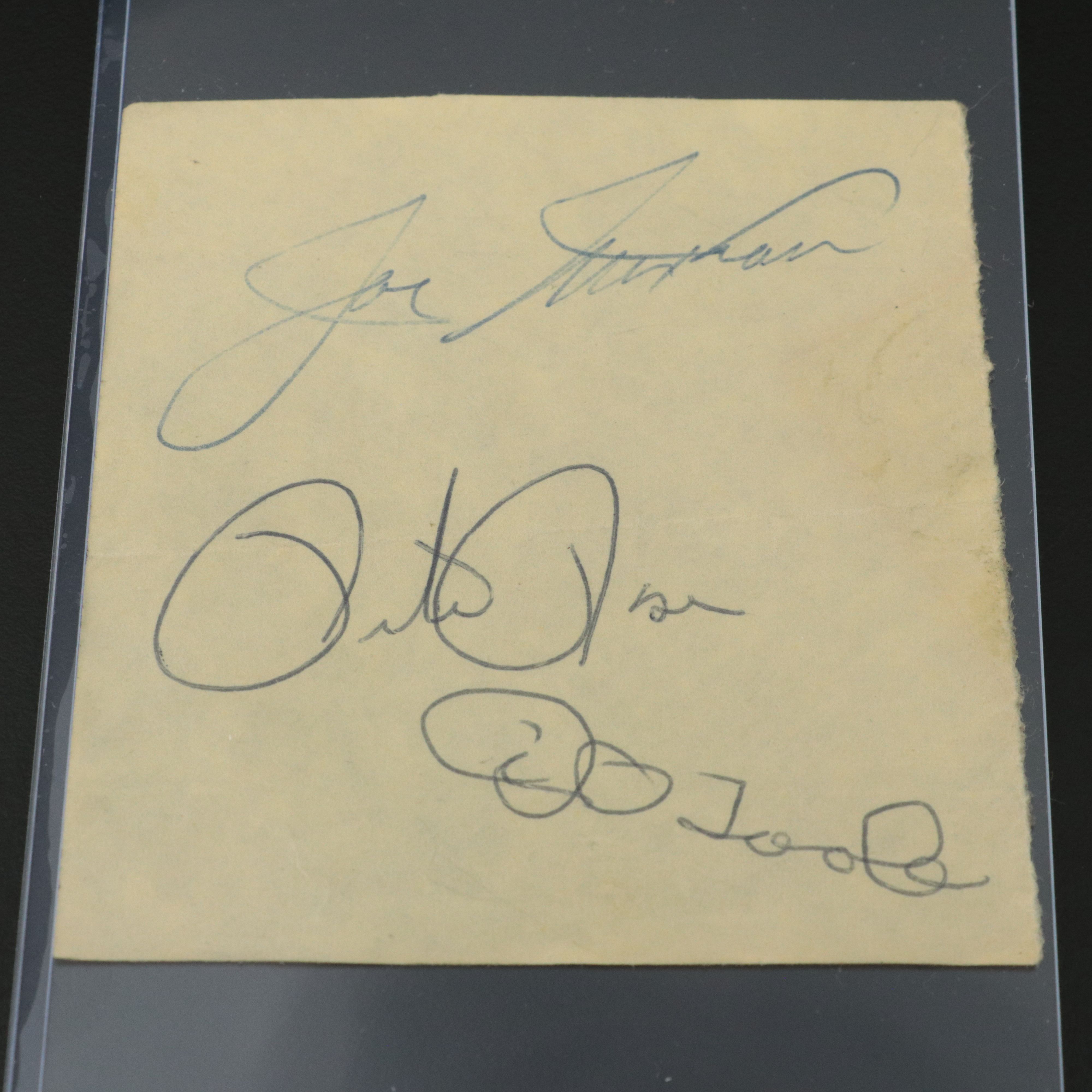 Six MLB Player Signatures, Mainly Reds Including Joe Nuxhall and Pete Rose