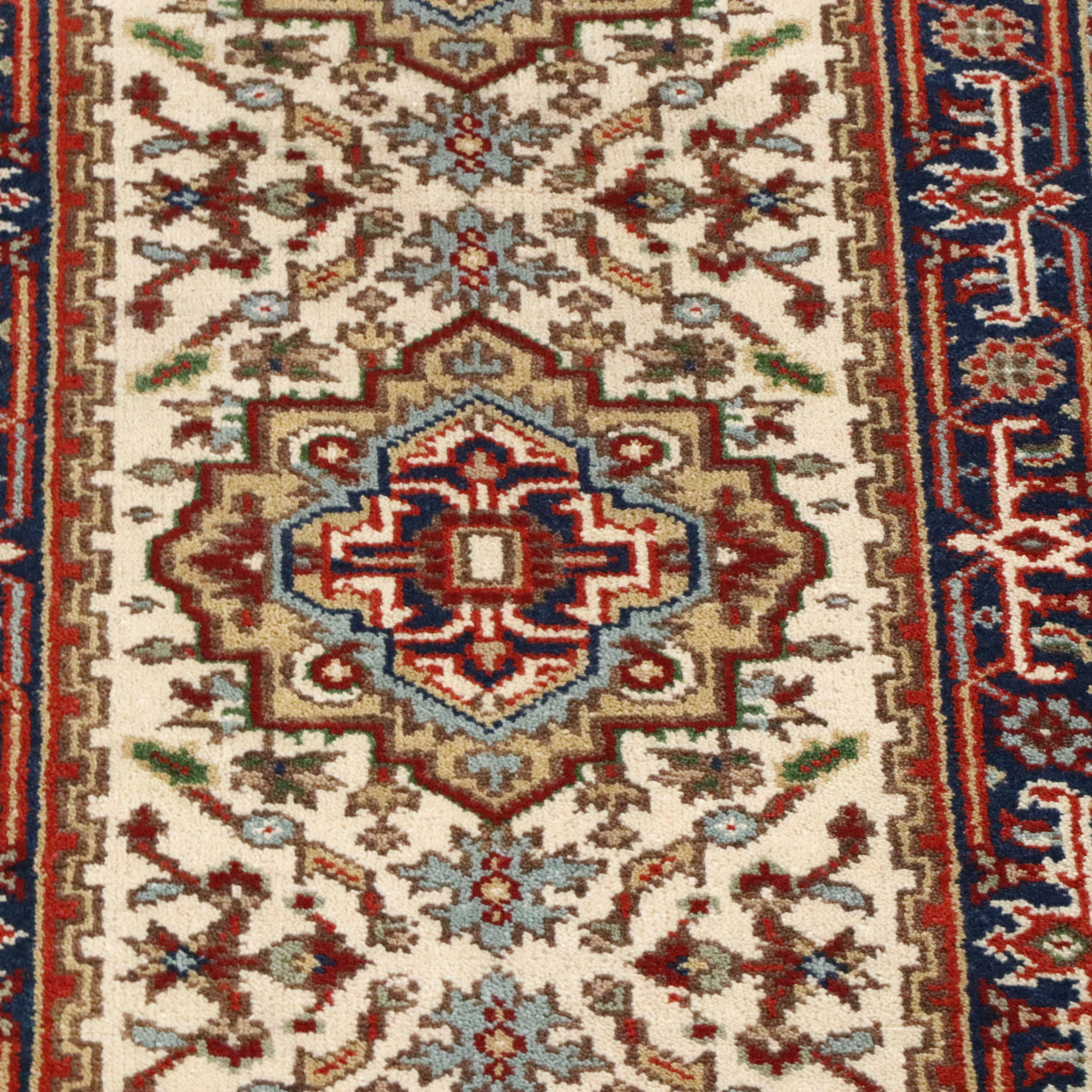 2'8 x 10'1 Hand-Knotted Indo-Persian Serapi Carpet Runner