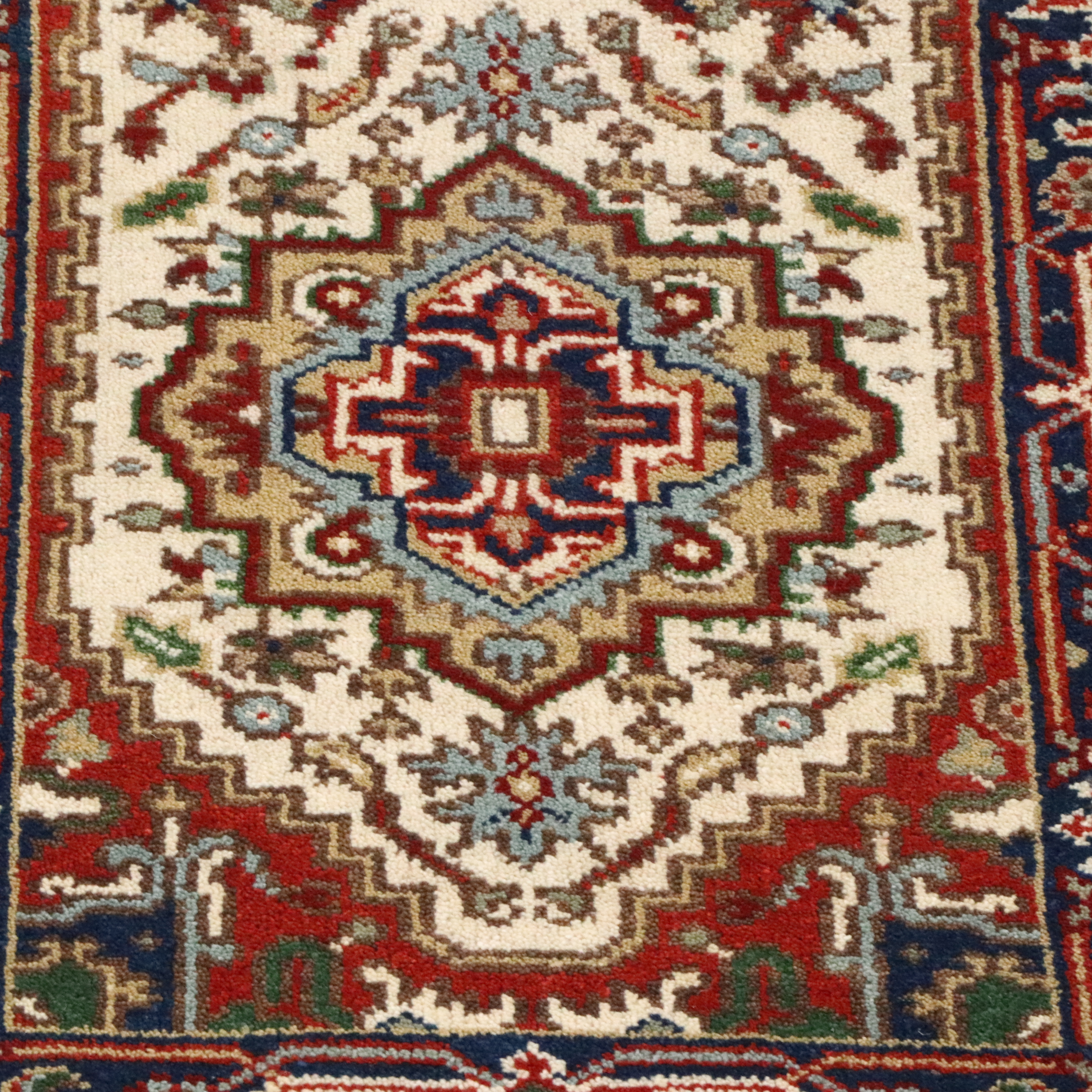 2'8 x 10'1 Hand-Knotted Indo-Persian Serapi Carpet Runner