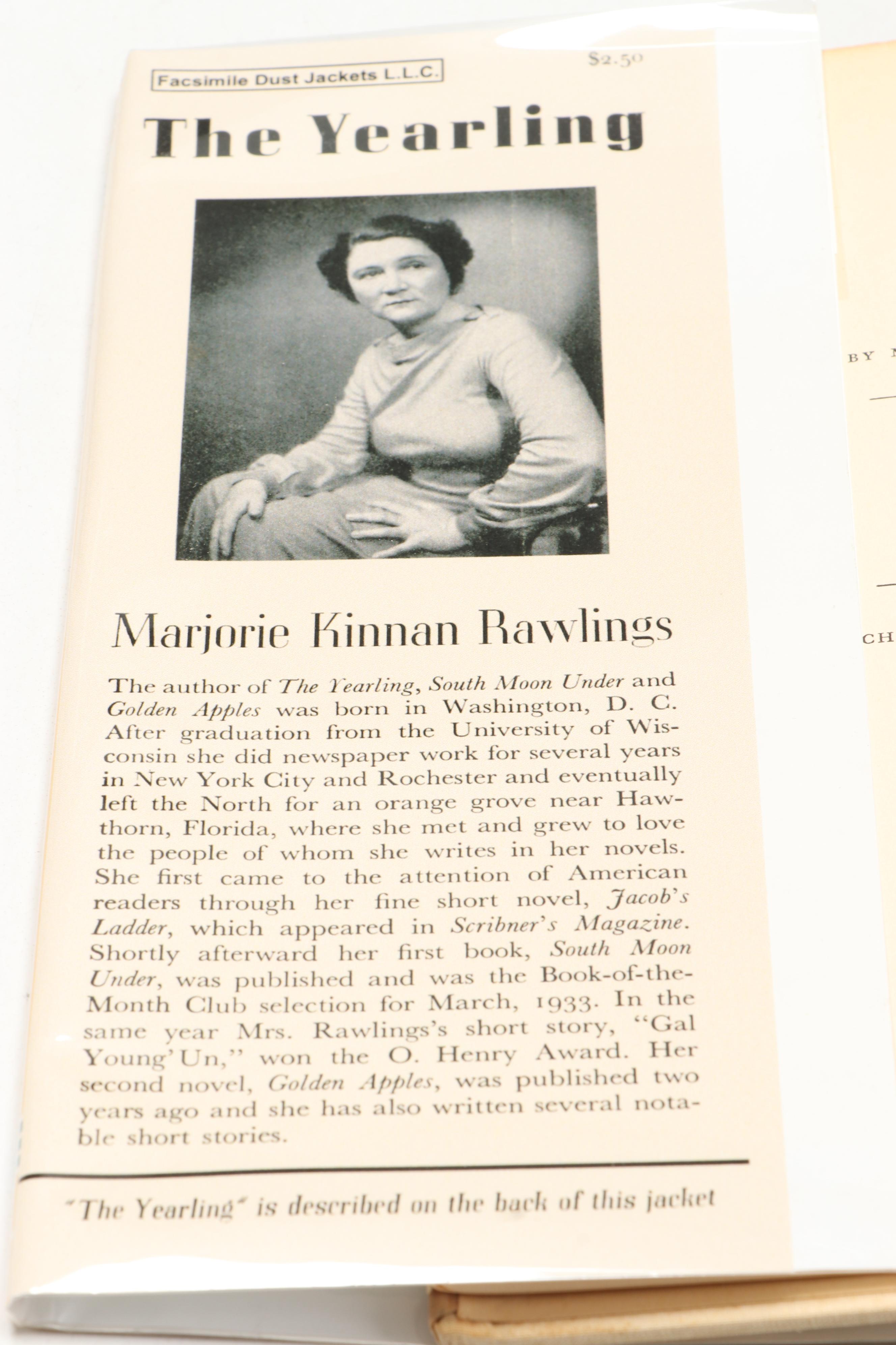 First Edition "The Yearling" by Marjorie Kinnan Rawlings, 1938