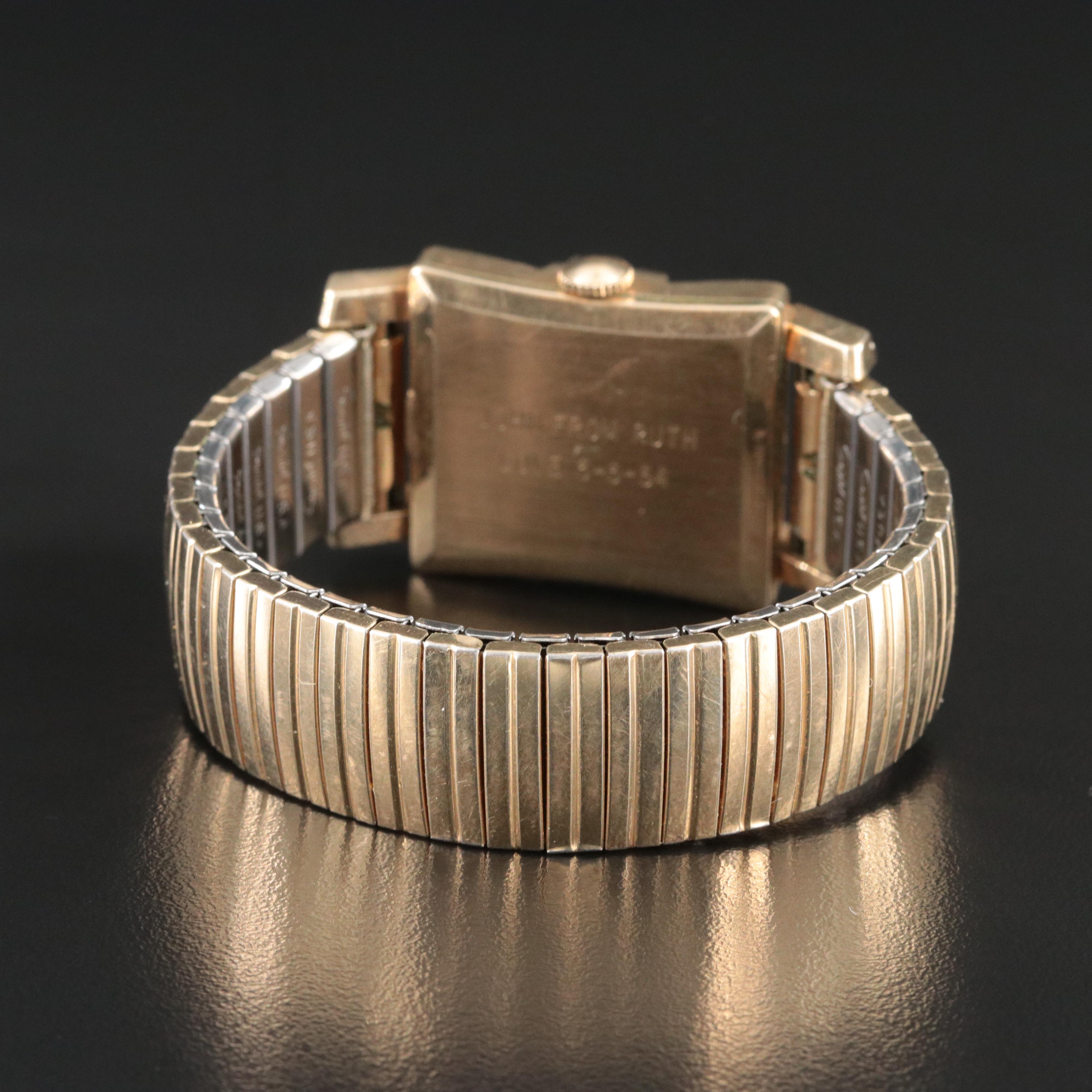 Mark Nicolet Swiss Gold-Filled Fancy Lug Stem Wind Watch