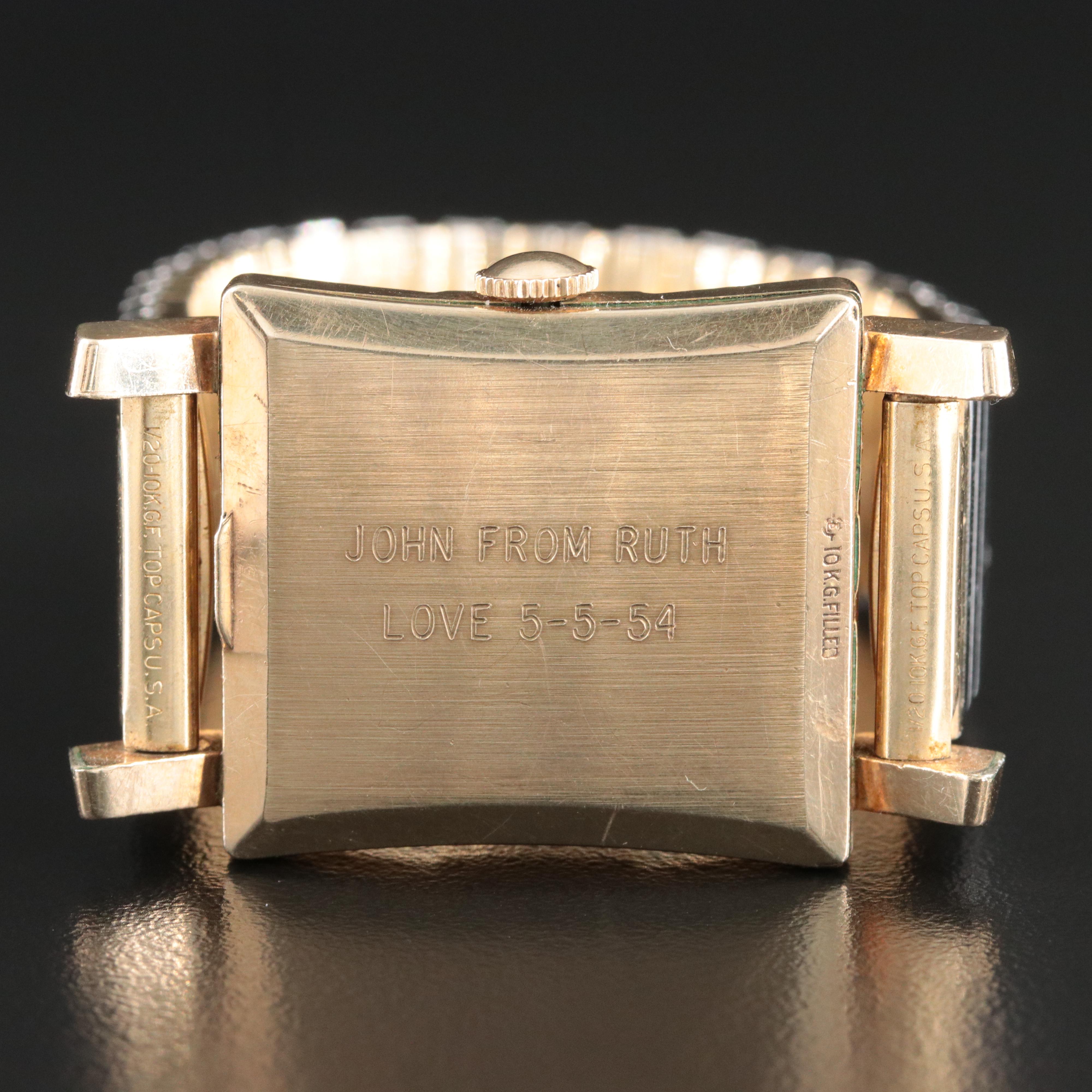 Mark Nicolet Swiss Gold-Filled Fancy Lug Stem Wind Watch