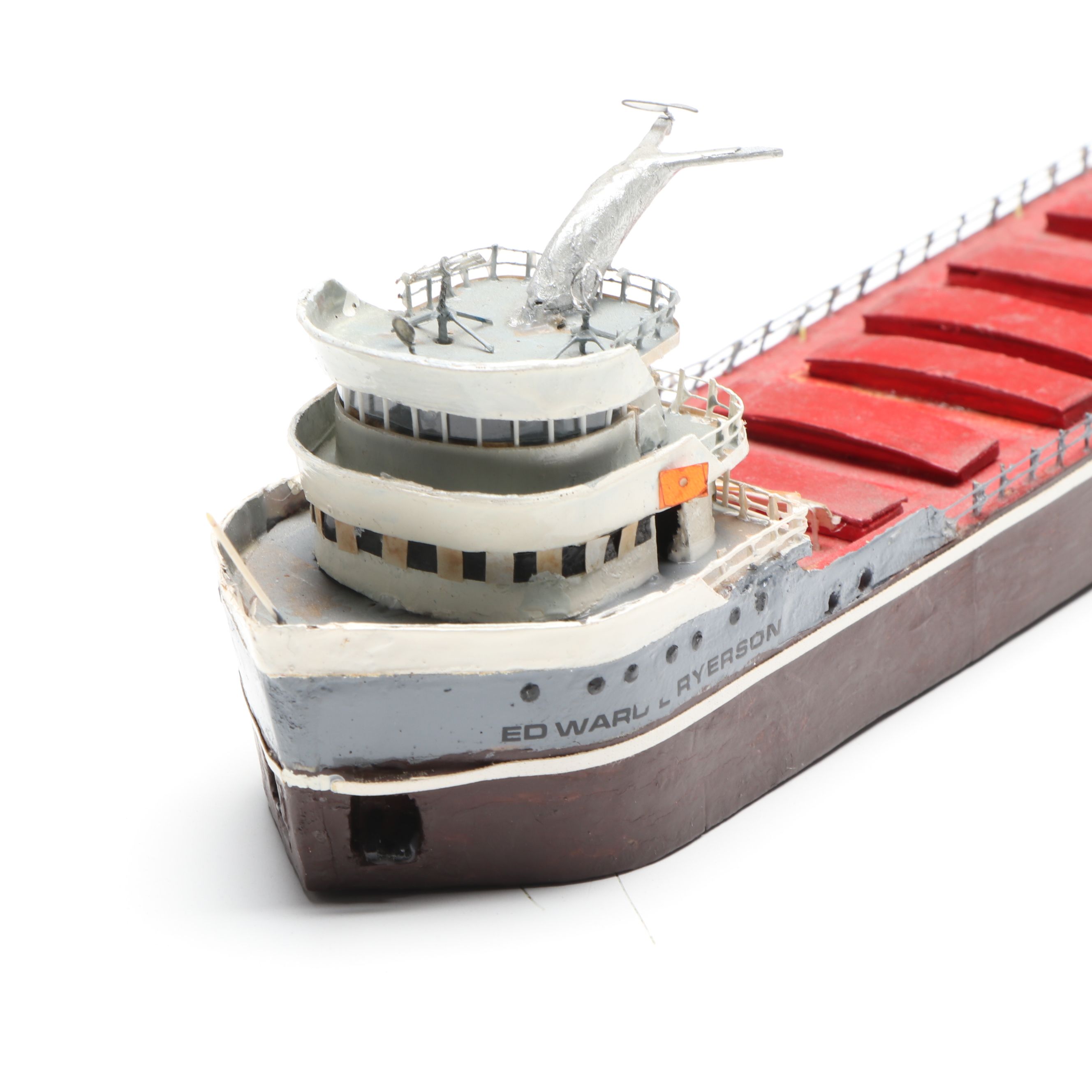 Edward L. Ryerson Handcrafted Wooden Bulk Carrier Freighter with Hat