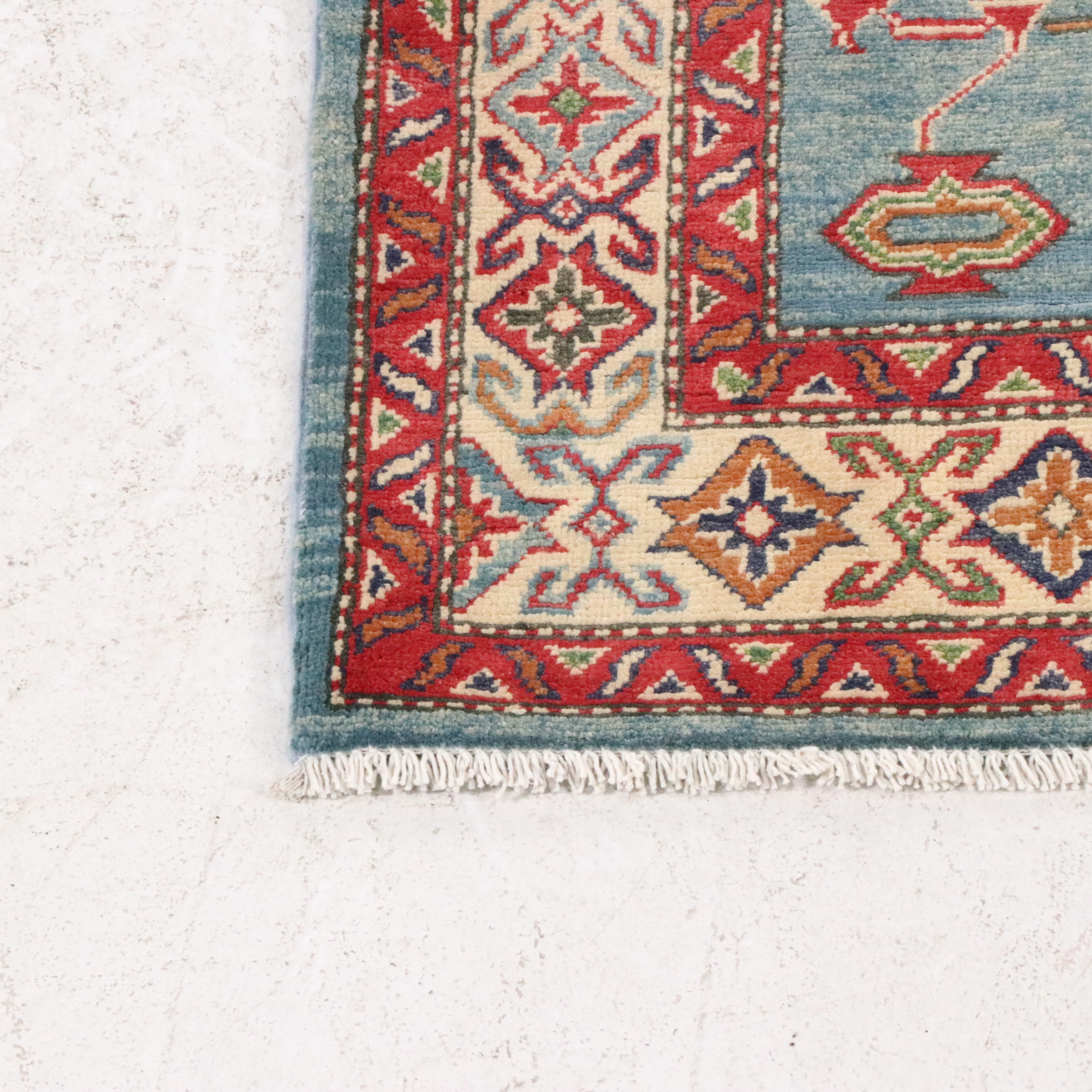 4' x 5'10 Hand-Knotted Afghan Kazak Area Rug