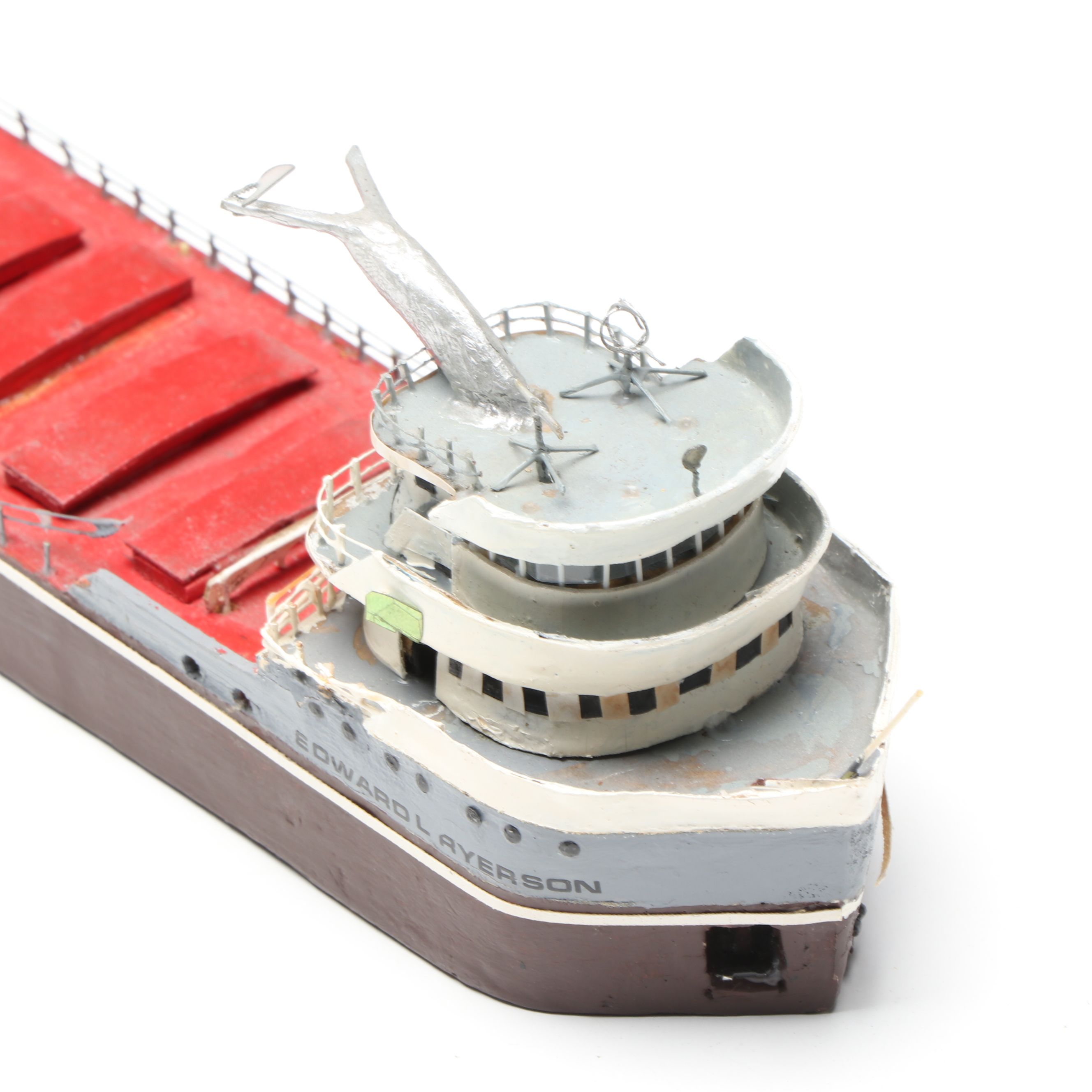 Edward L. Ryerson Handcrafted Wooden Bulk Carrier Freighter with Hat