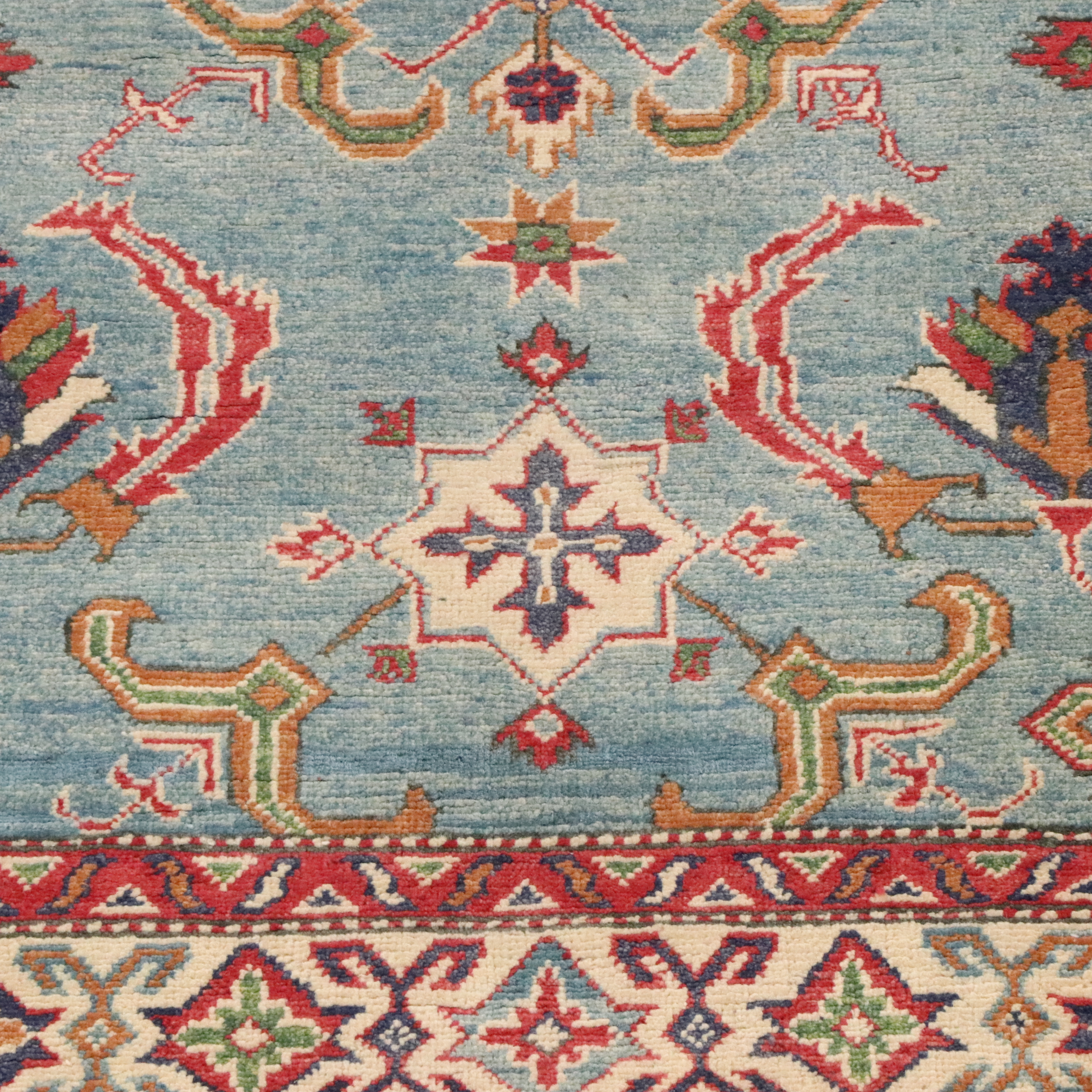 4' x 5'10 Hand-Knotted Afghan Kazak Area Rug