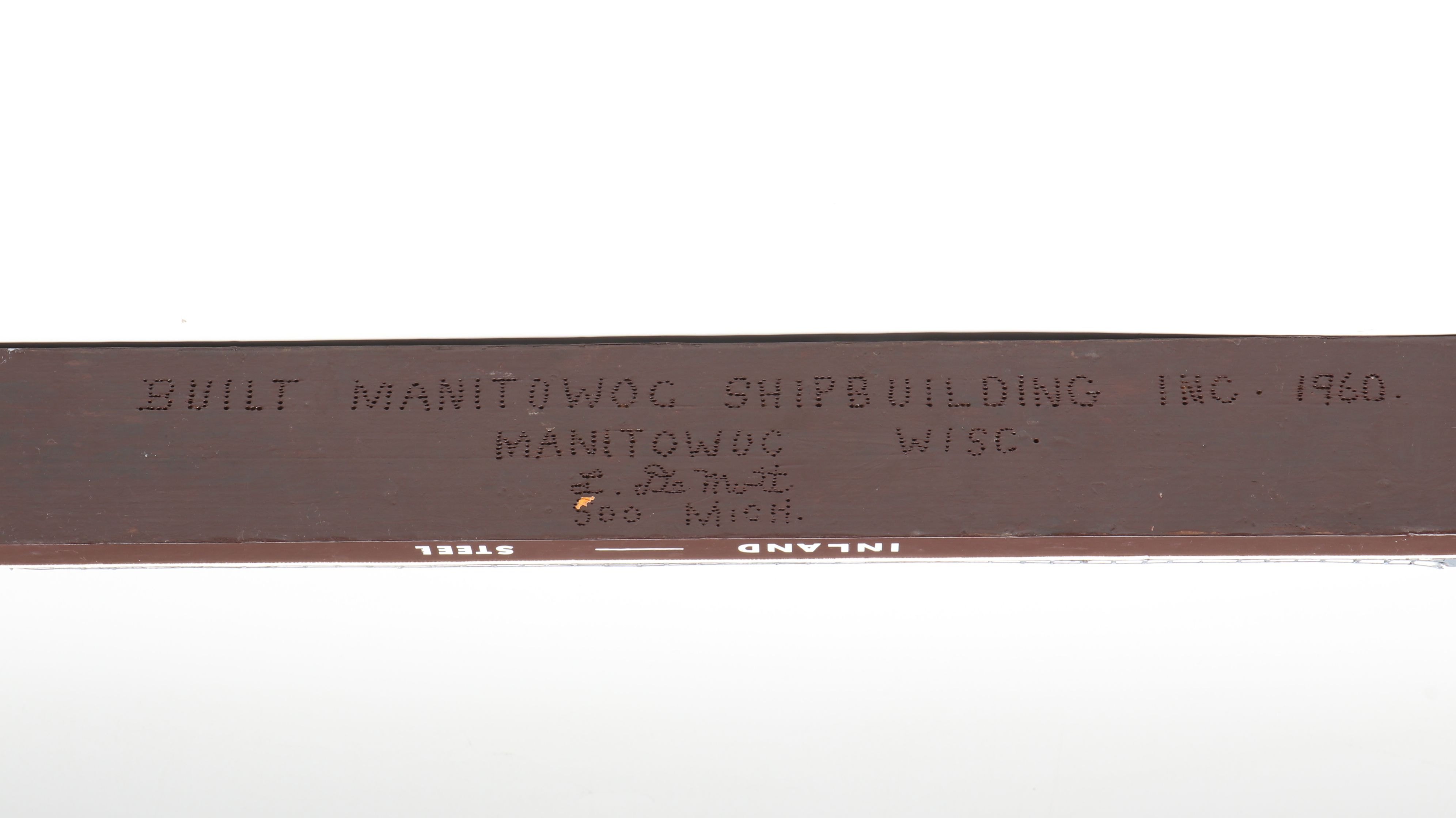 Edward L. Ryerson Handcrafted Wooden Bulk Carrier Freighter with Hat